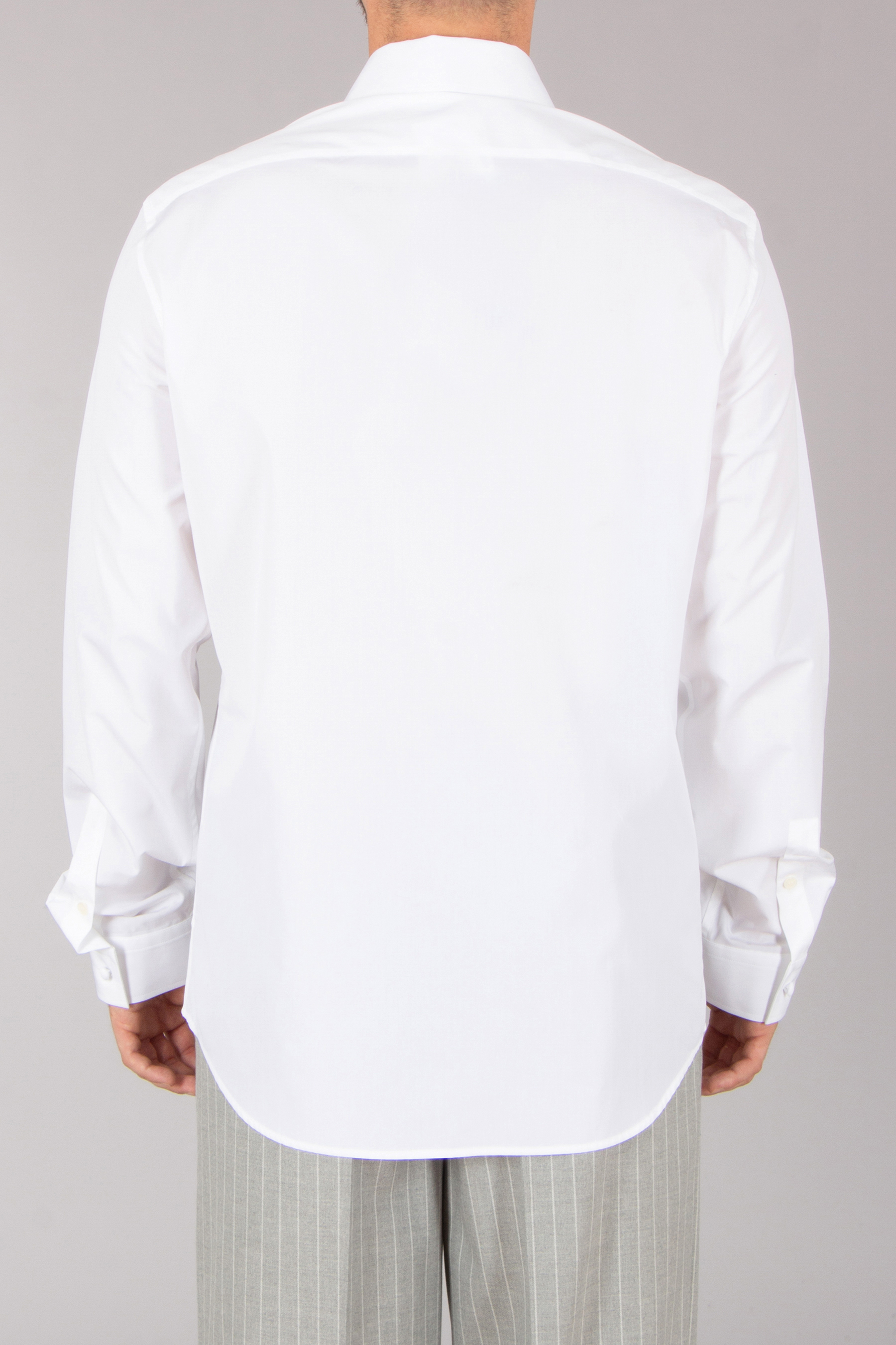 BALMAIN Regular Fit Embroidered Organic Cotton Shirt Hemd, Langarm, Ärmel, Kleid, Hemd, Laborkittel