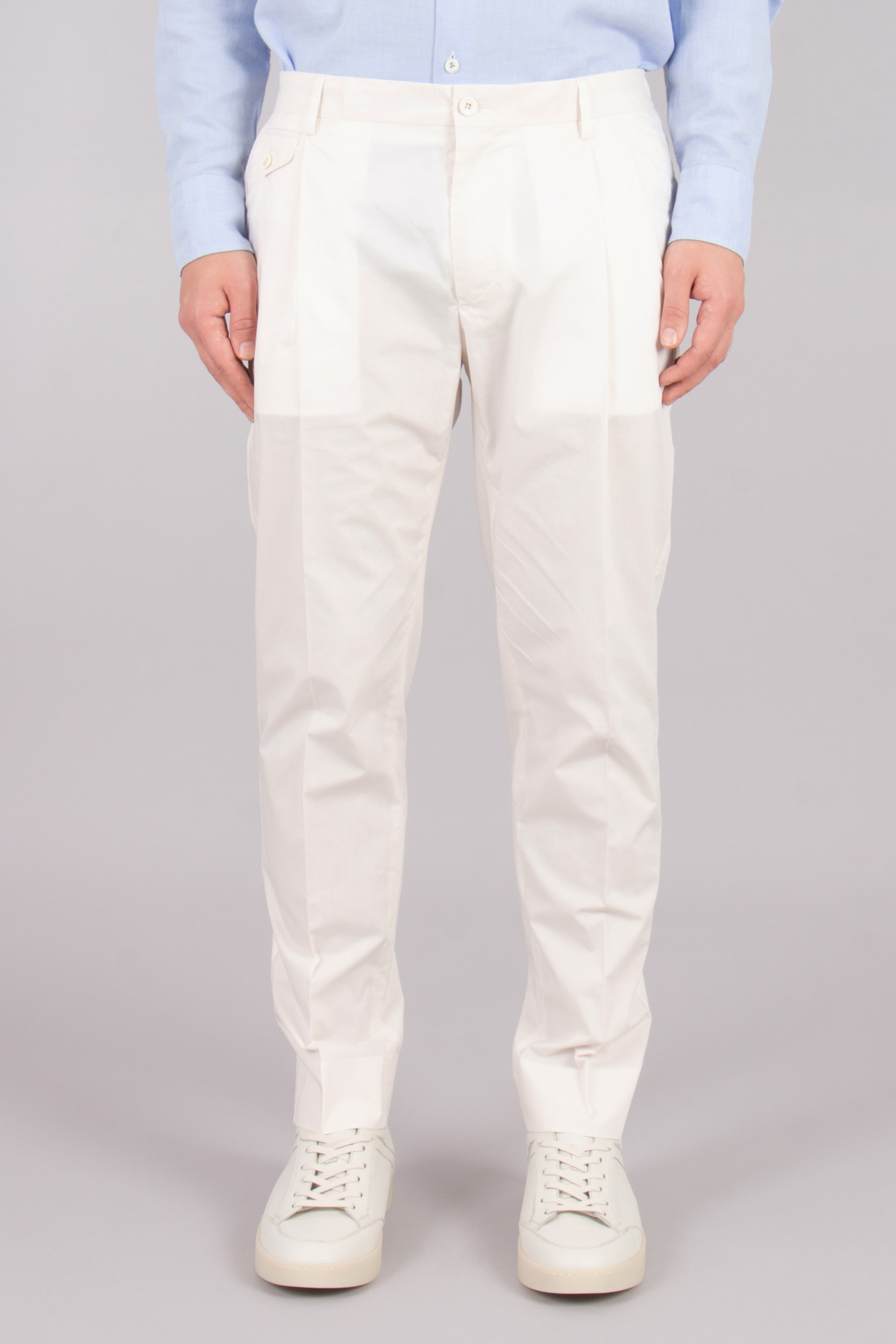 DOLCE & GABBANA Regular Fit Cotton Pleated Pants Bekleidung, Hosen, Dekoration für Zuhause, Leinen