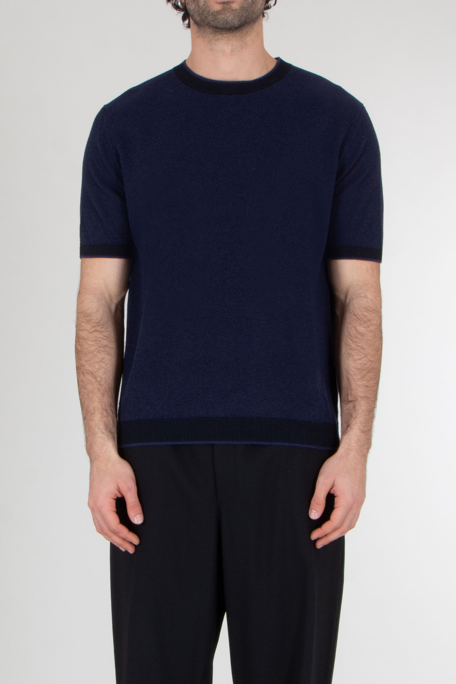 CANALI Linen-Silk-Mixt Knit T-Shirt