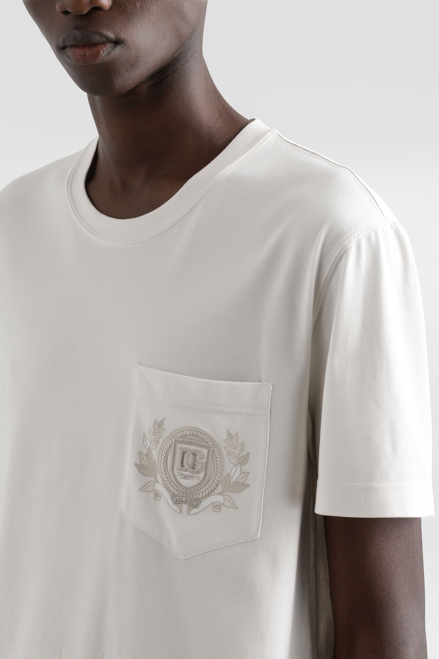 DOLCE & GABBANA Classic Fit Embroidered Cotton Jersey T-Shirt DOLCE & GABBANA Classic Fit Embroidered Cotton Jersey T-Shirt