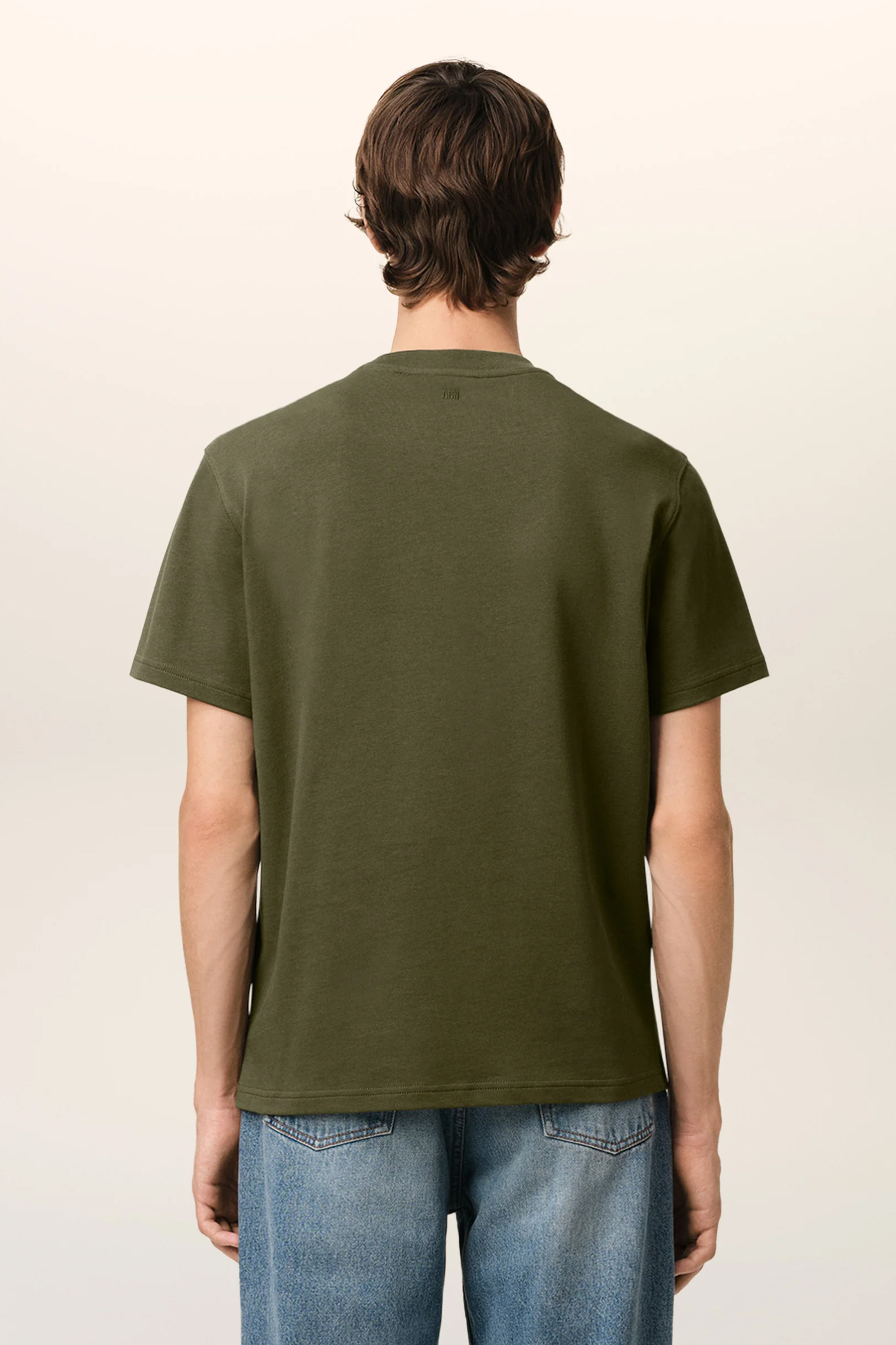 AMI PARIS Embossed Organic Cotton Jersey T-Shirt AMI PARIS Embossed Organic Cotton Jersey T-Shirt