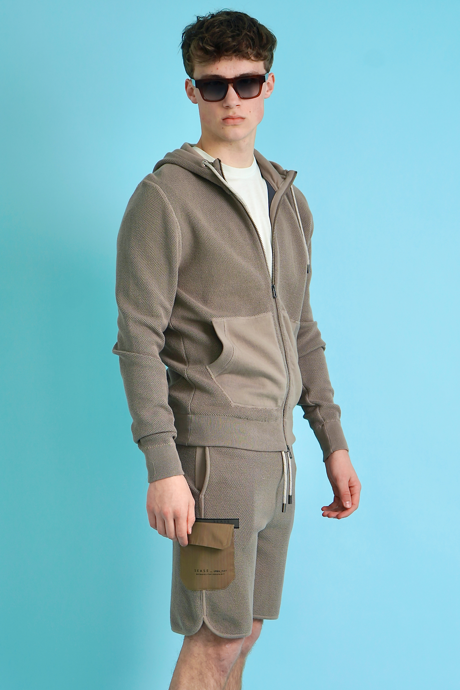 SEASE 3D Knitted Cotton Blend Jogger Shorts SEASE 3D Knitted Cotton Blend Jogger Shorts