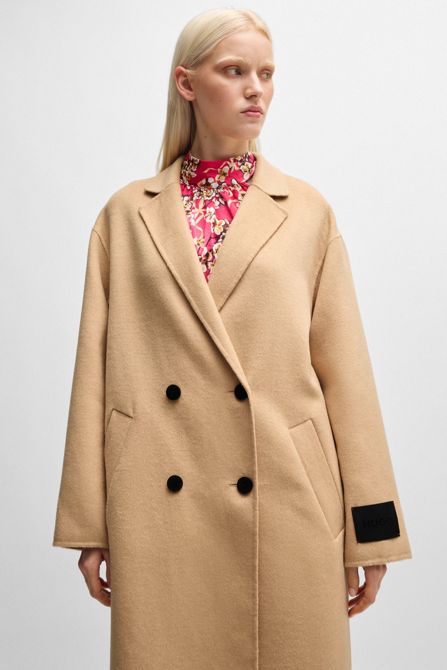 HUGO Oversized Double-Faced Wool Blend Coat Maneka HUGO Oversized Double-Faced Wool Blend Coat Maneka