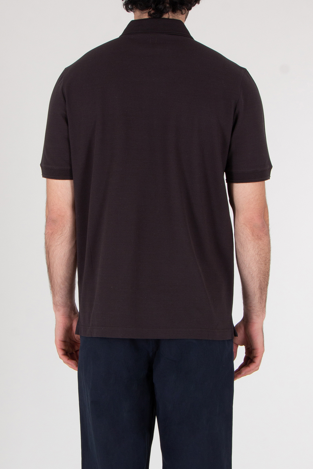 CANALI Regular Fit Textured Cotton Polo Shirt