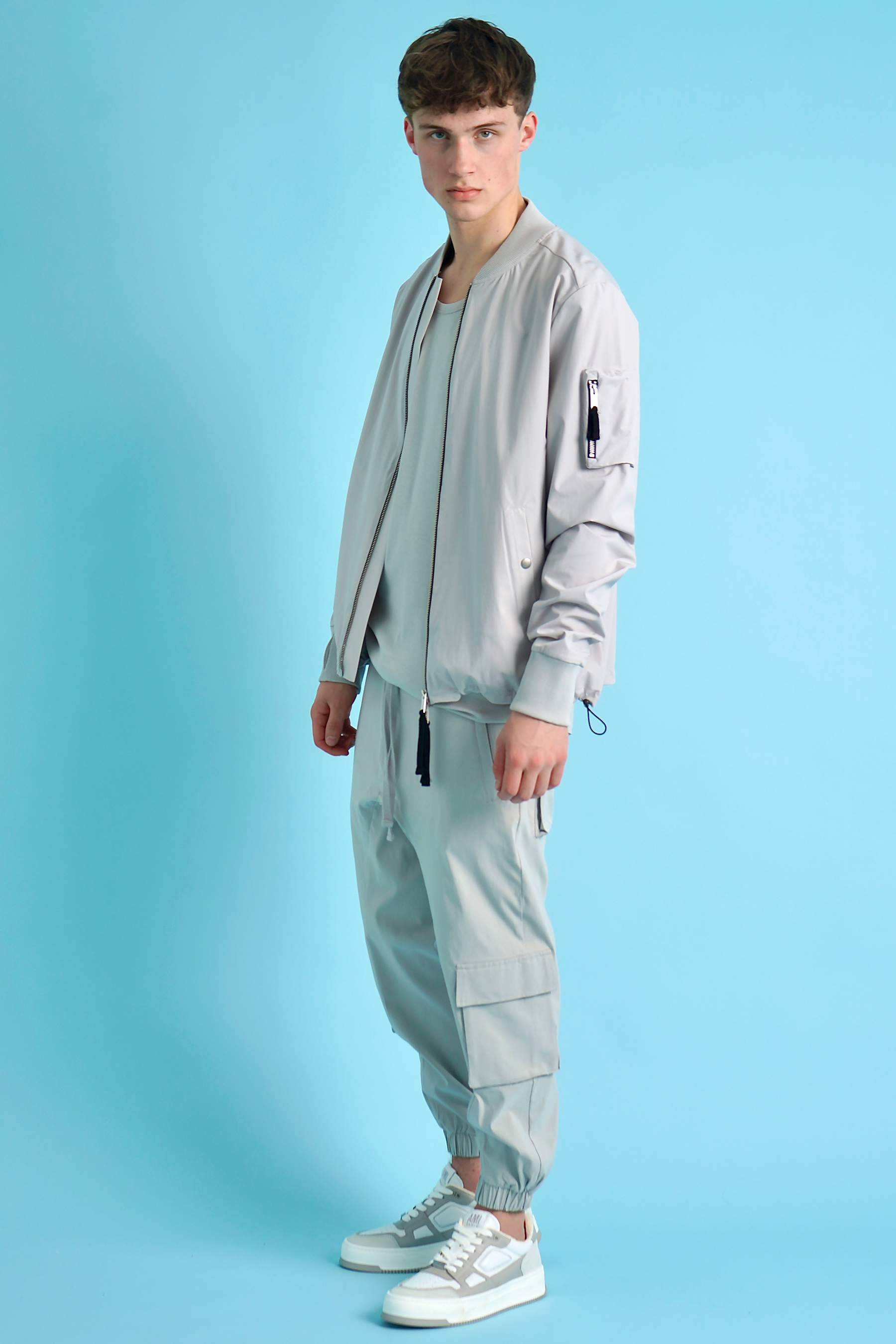 THOM KROM Nylon Stretch Bomber Jacket