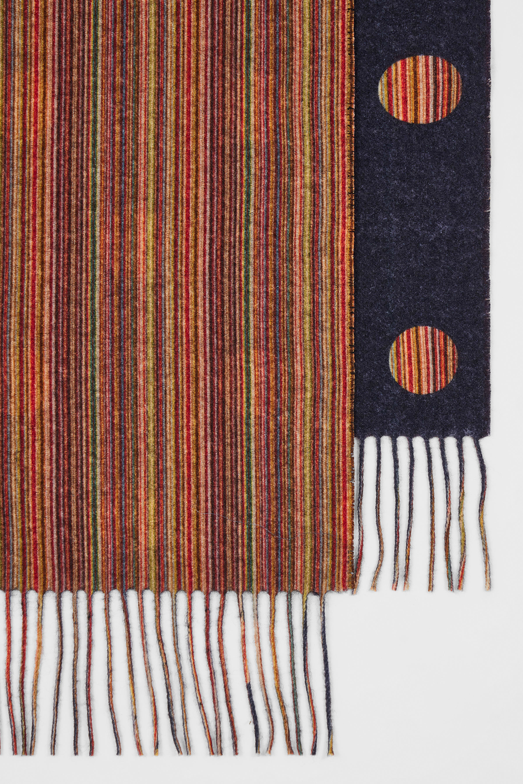 PAUL SMITH Signature Stripe Polka Dot Wool Scarf Dekoration für Zuhause, Teppich