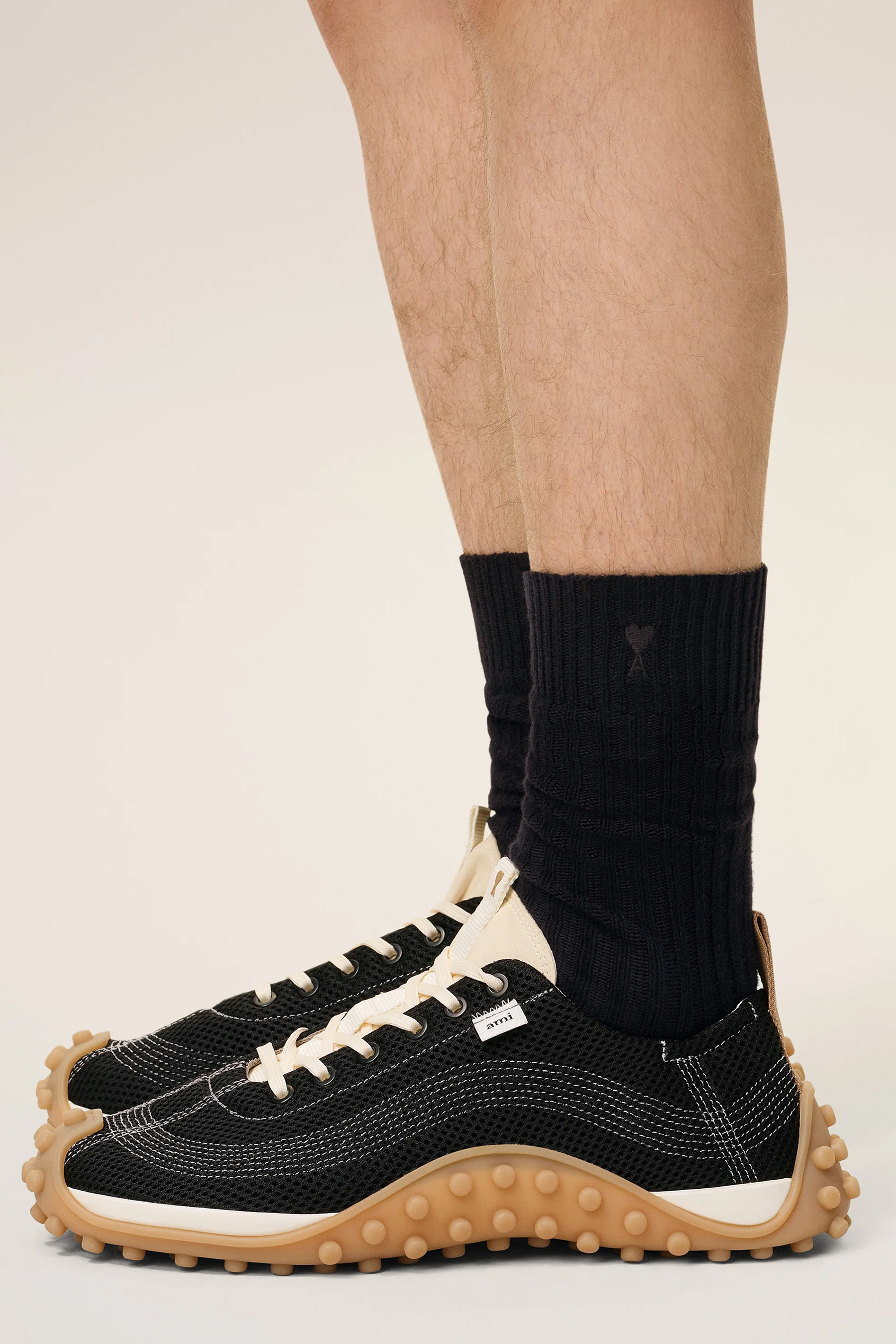 AMI PARIS 3-Pack Ami De Coeur Ribbed Organic Cotton Blend Socks Bekleidung, Schuhwerk, Schuh, Sneaker
