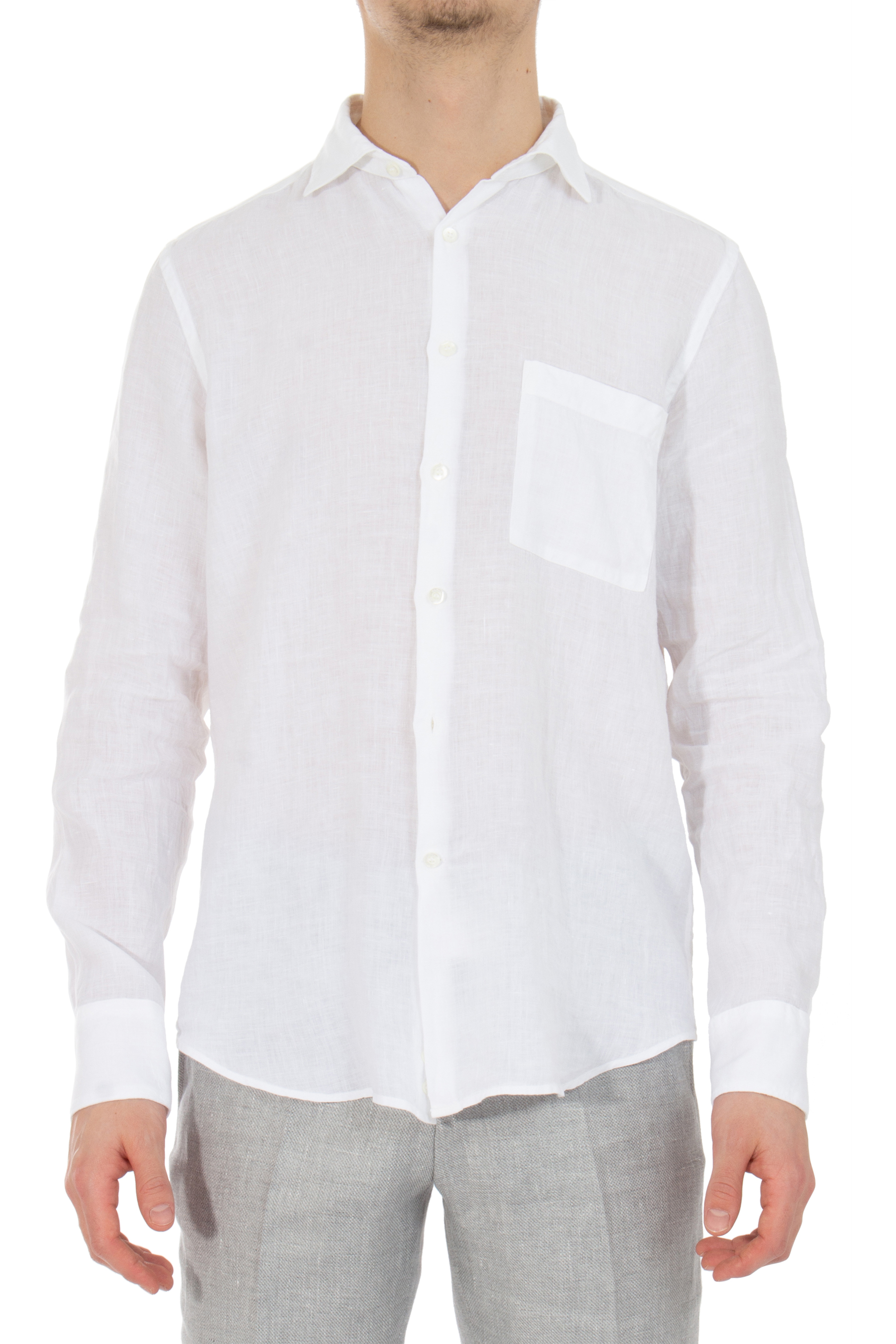 CANALI Regular Fit Linen Shirt