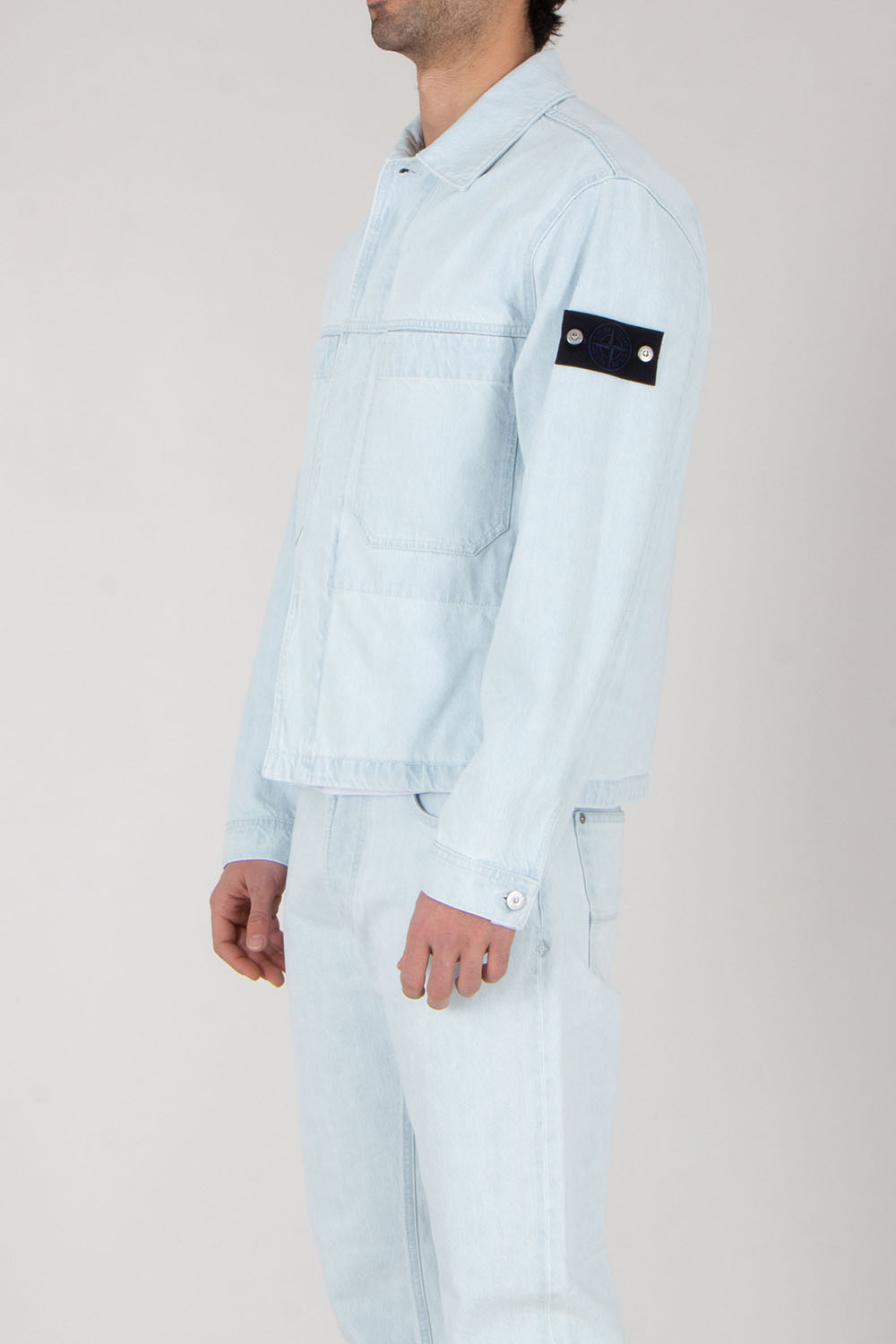 STONE ISLAND Regular Fit Ultra Bleached Organic Cotton Denim Jacket