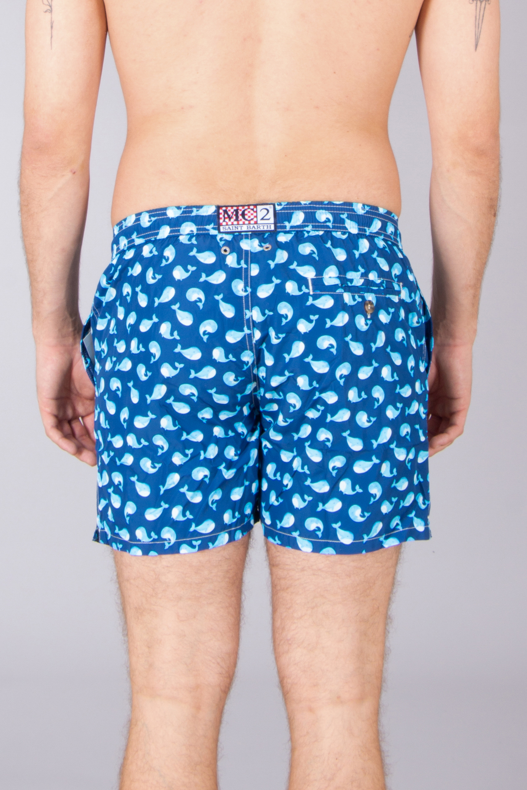 MC 2 SAINT BARTH Mini Whale Swim Shorts Lighting Micro Fantasy Bekleidung, Kurze Hosen, Strandmode, Person, Badehose