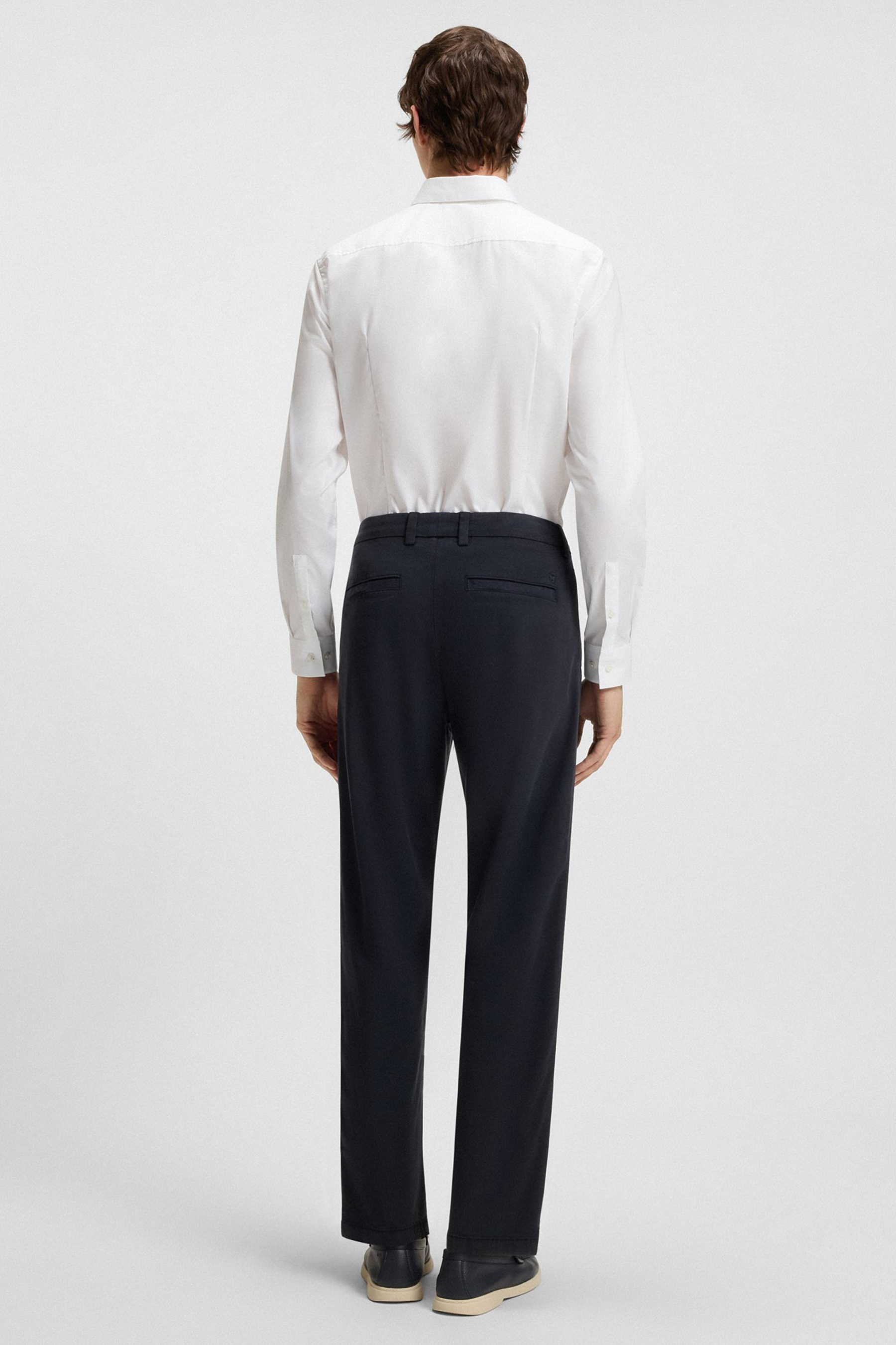 BOSS Tapered Fit Brushed Lyocell-Cotton Blend Stretch Twill Pants C-Kerin Hosen, Hemd, Formelle Kleidung, Mann, Person
