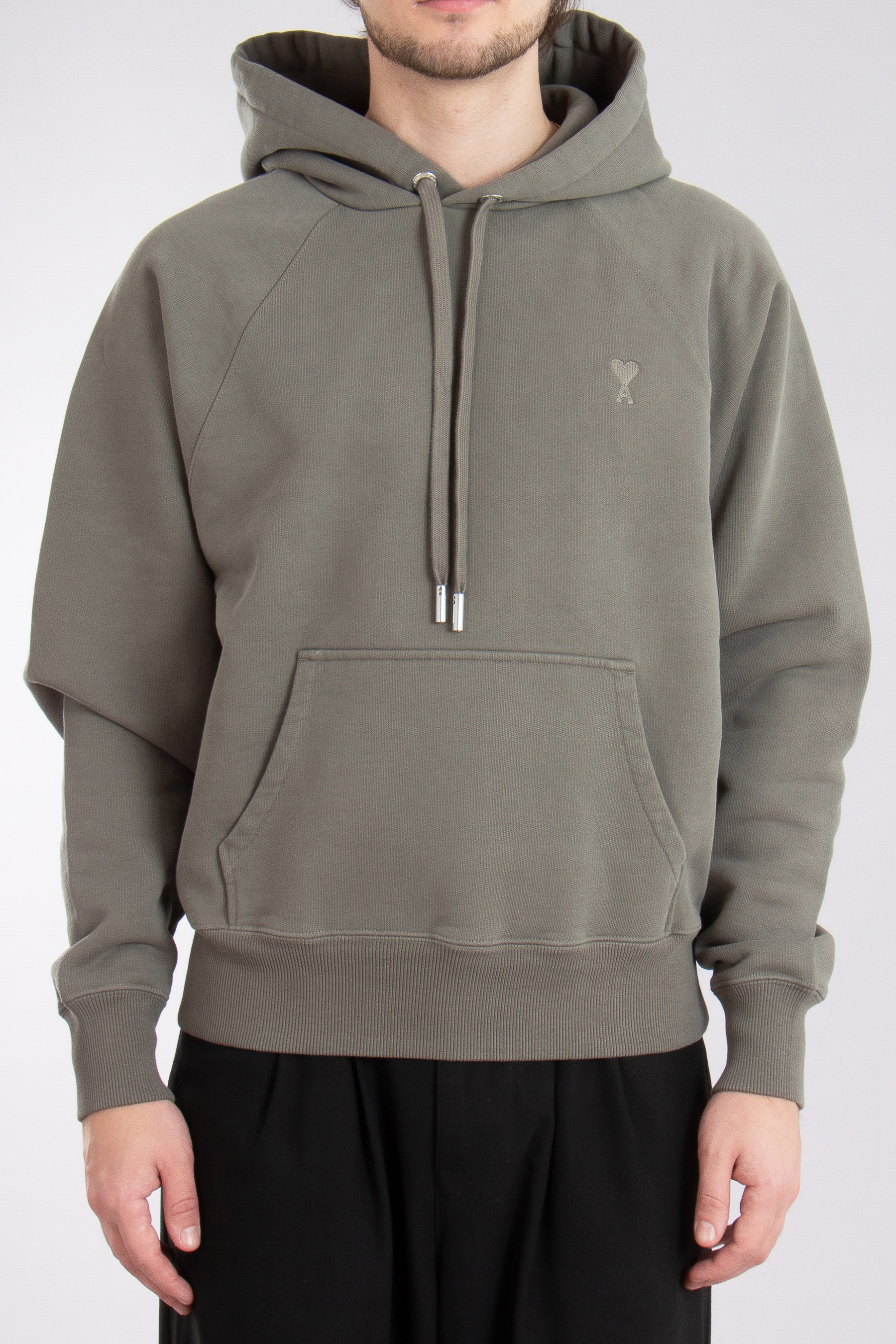AMI PARIS Boxy Fit Ami de Coeur Organic Cotton Fleece Hoodie
