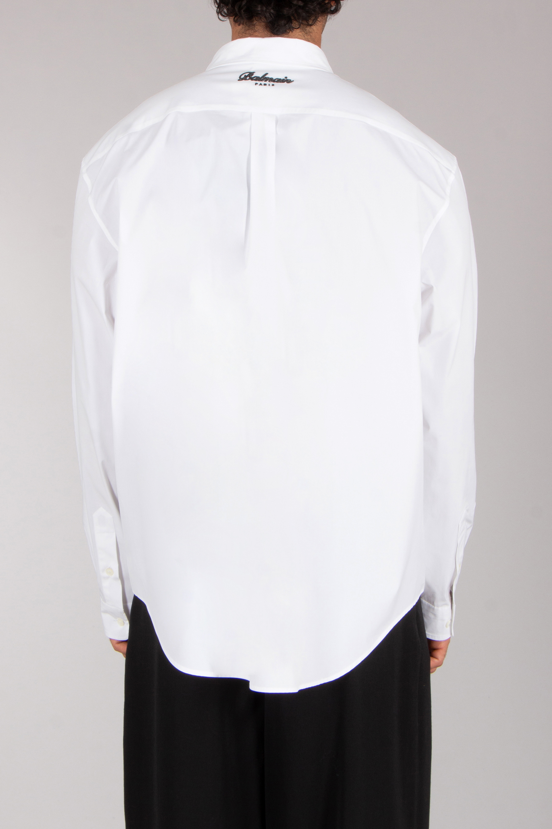 BALMAIN Regular Fit Embroidered Cotton Stretch Poplin Button-Down Shirt Bekleidung, Hemd, Bluse, Kleid, Hemd, Langarm