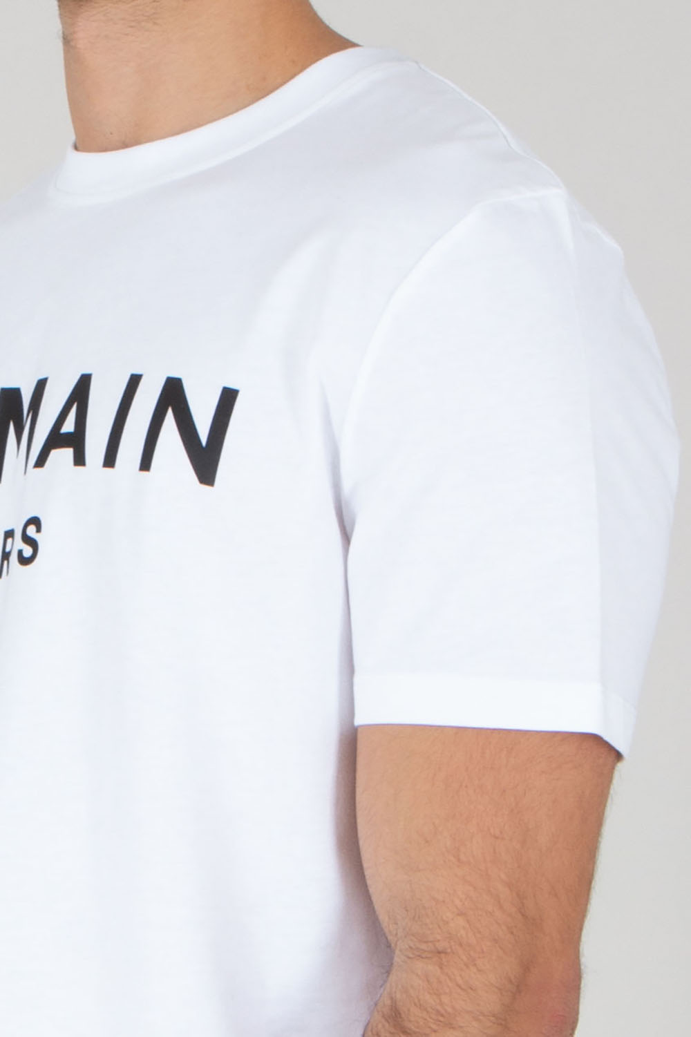 BALMAIN Regular Fit Logo Print Organic Cotton Jersey T-Shirt