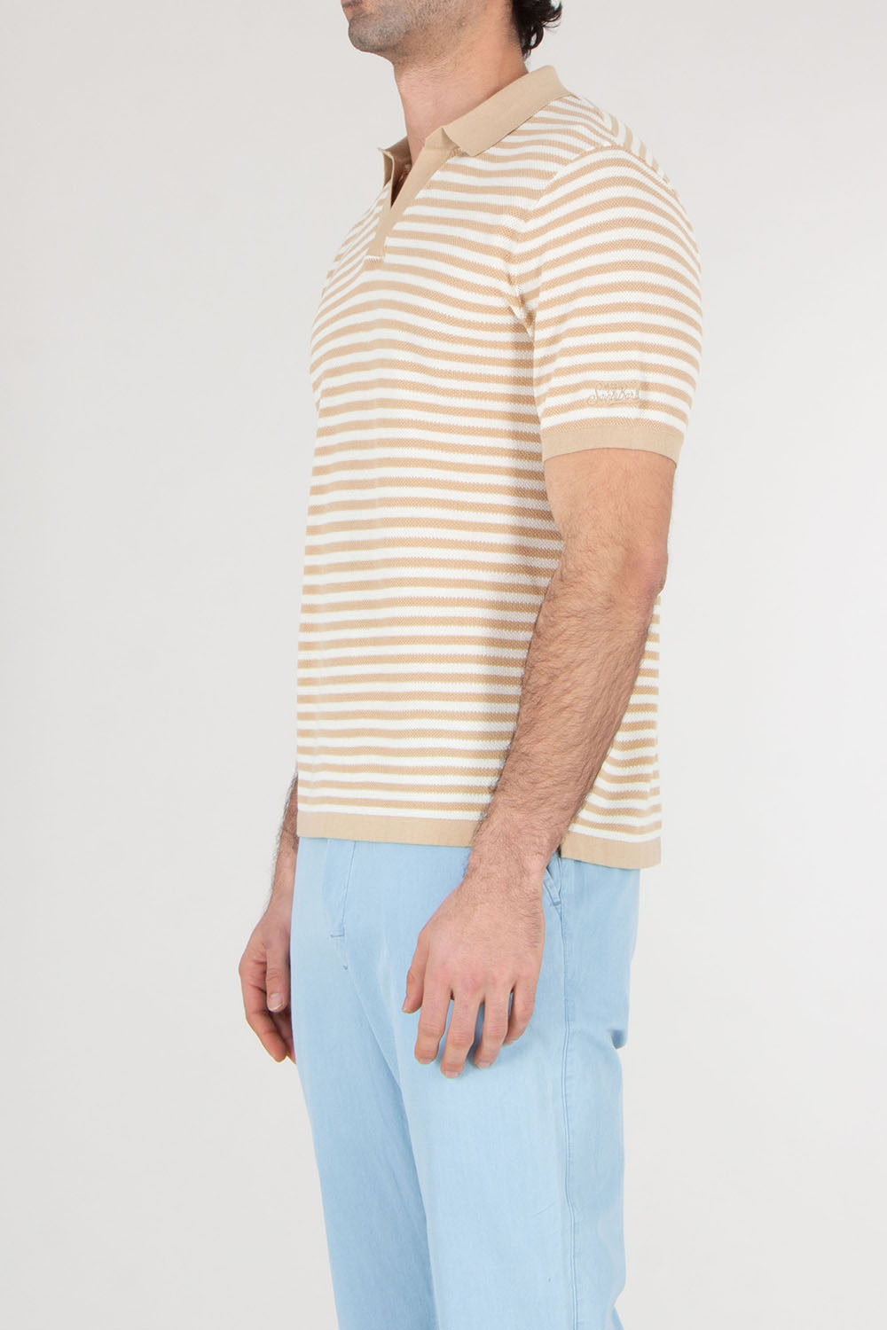 MC 2 SAINT BARTH Regular Fit Striped Polo In High-Twist Cotton Sloan