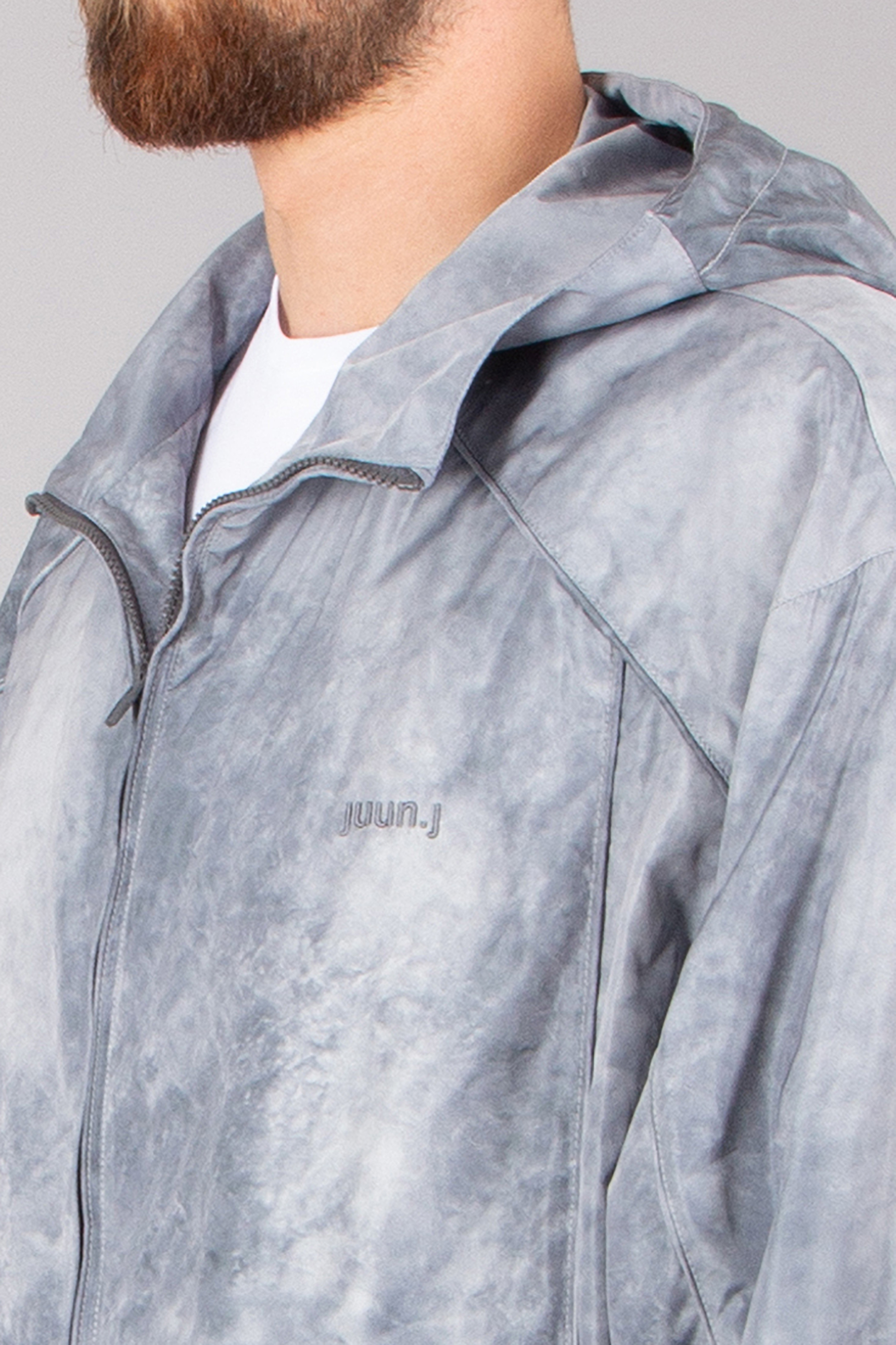 JUUN.J Oversized Dying-Print Technical Fabric Hooded Jacket