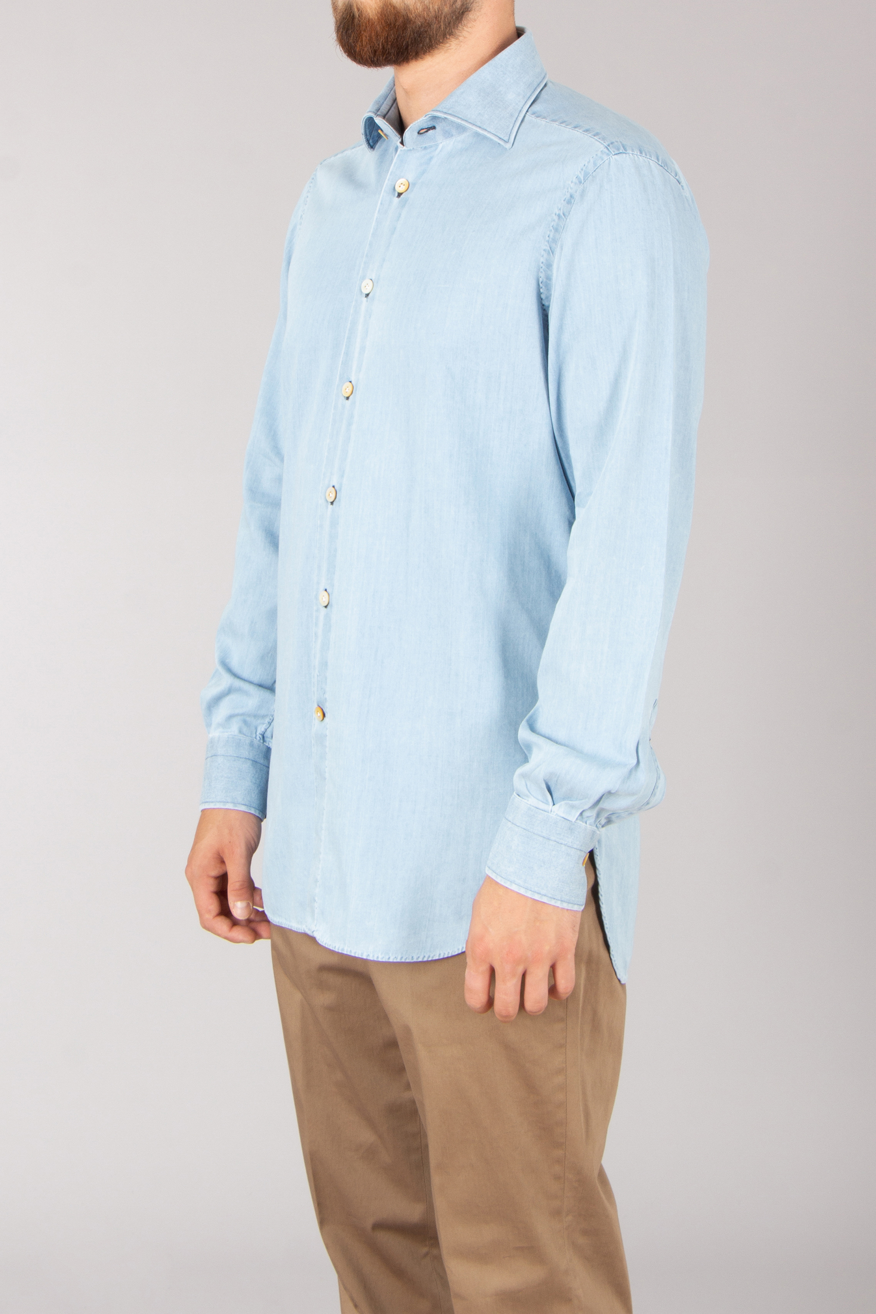 KITON Casual Cotton Denim Shirt KITON Casual Cotton Denim Shirt
