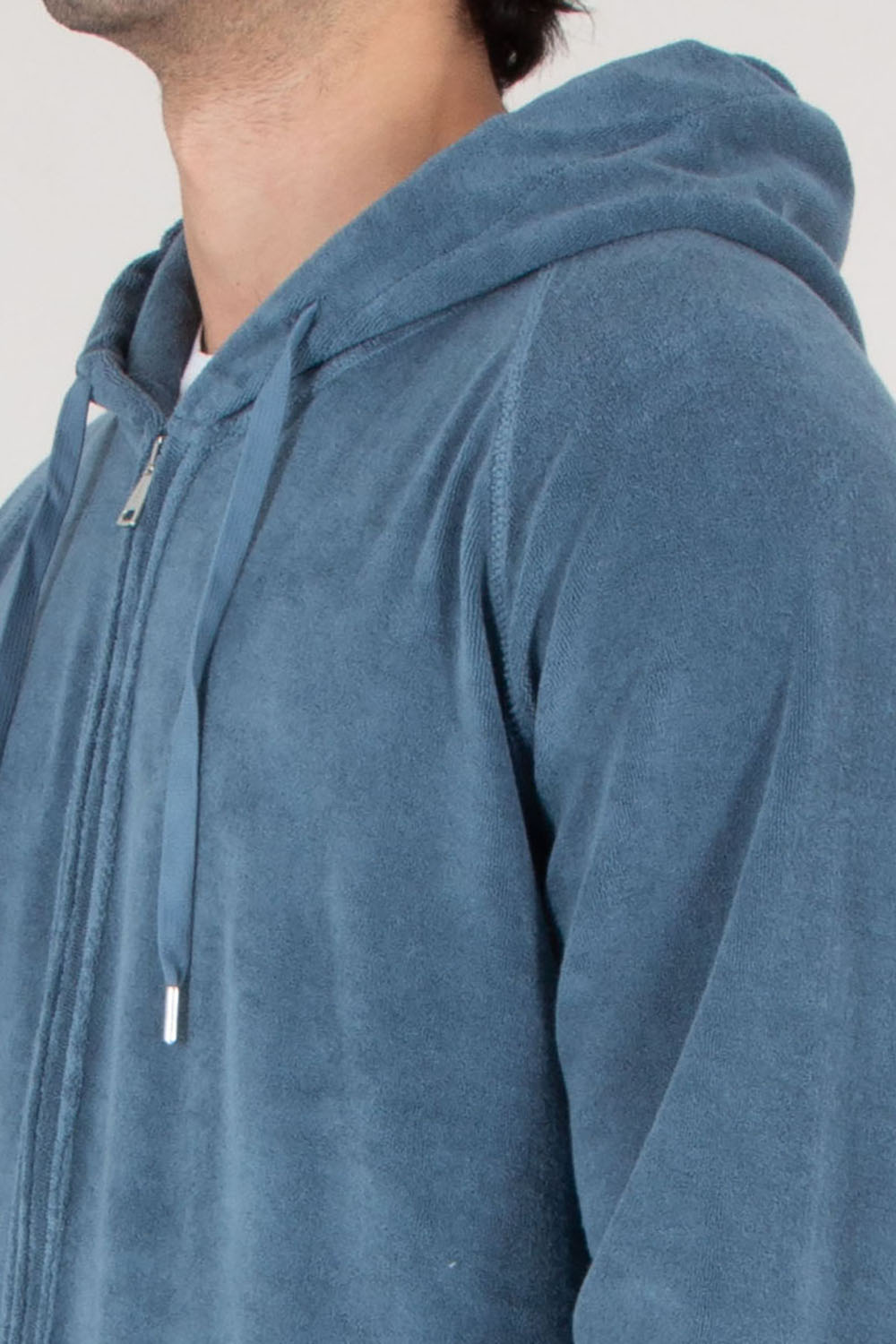 AURÉLIEN Cotton Blend Terry Zip Hoodie 