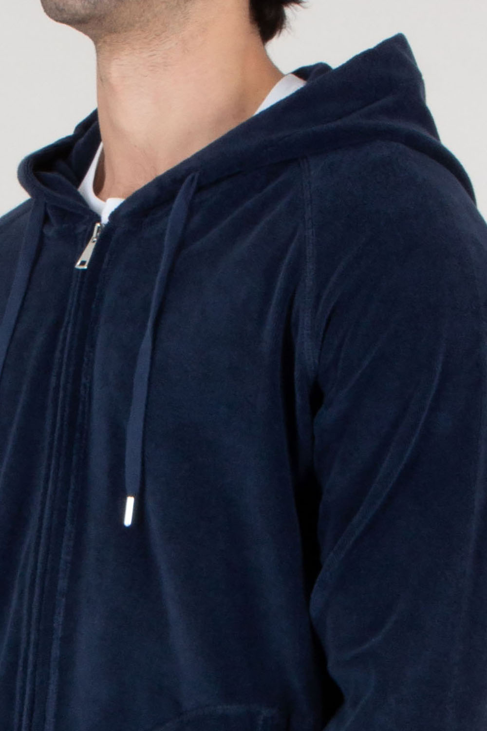 AURÉLIEN Cotton Blend Terry Zip-Hoodie 