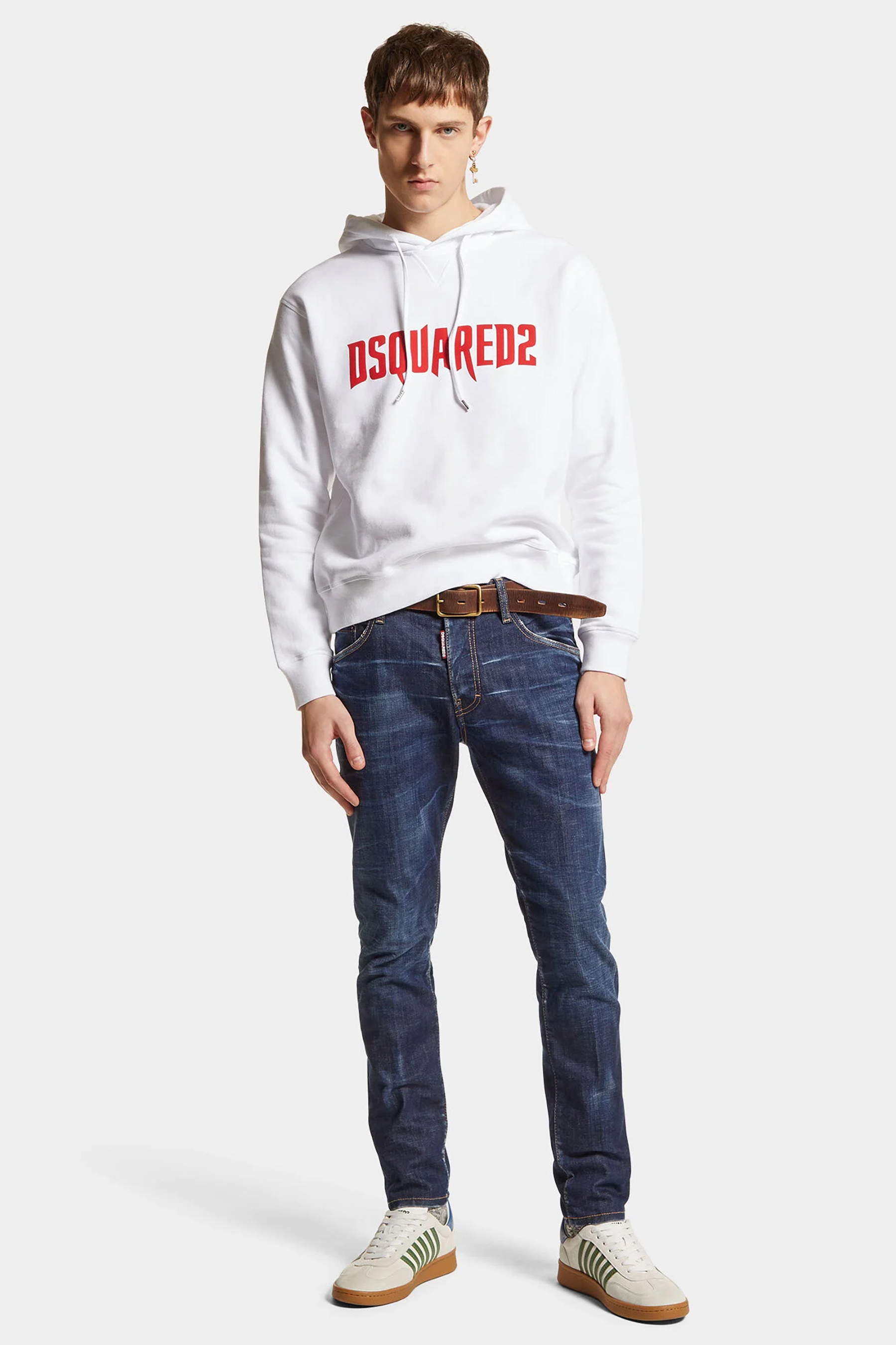 DSQUARED2 Medium Clean Wash Cotton Denim Skater Jeans DSQUARED2 Medium Clean Wash Cotton Denim Skater Jeans