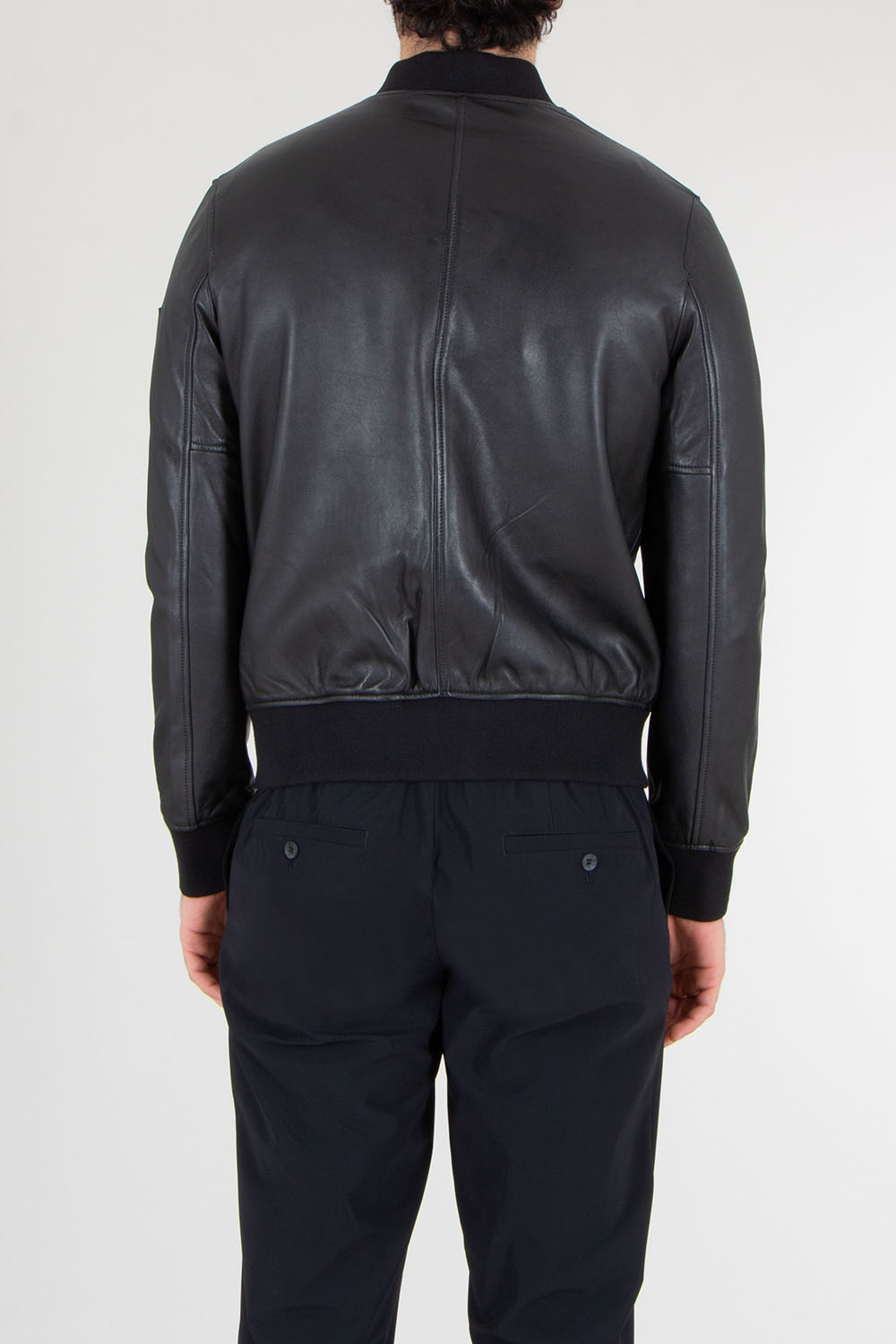 BELSTAFF Regular Fit Burnished Sheepskin Nappa Leather Bomber Jacket Landmark