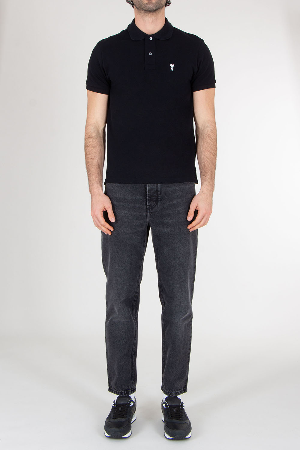 AMI PARIS Regular Fit Cotton Polo Shirt