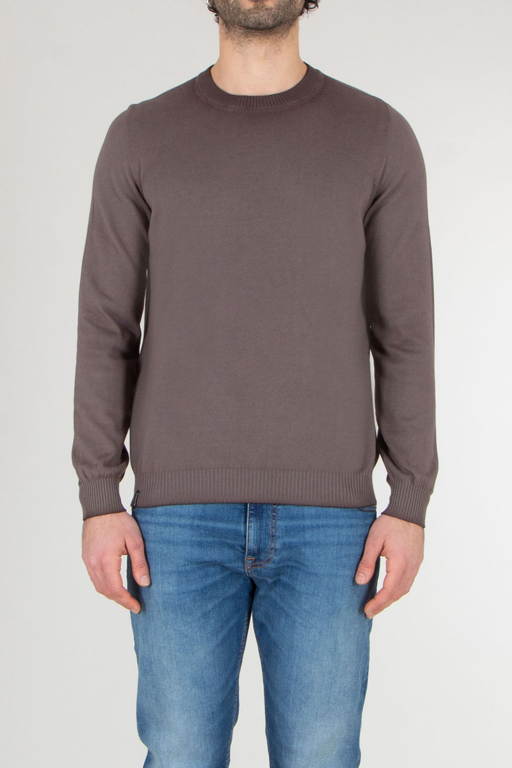AROVESCIO Regular Fit Cotton Round Neck Sweater