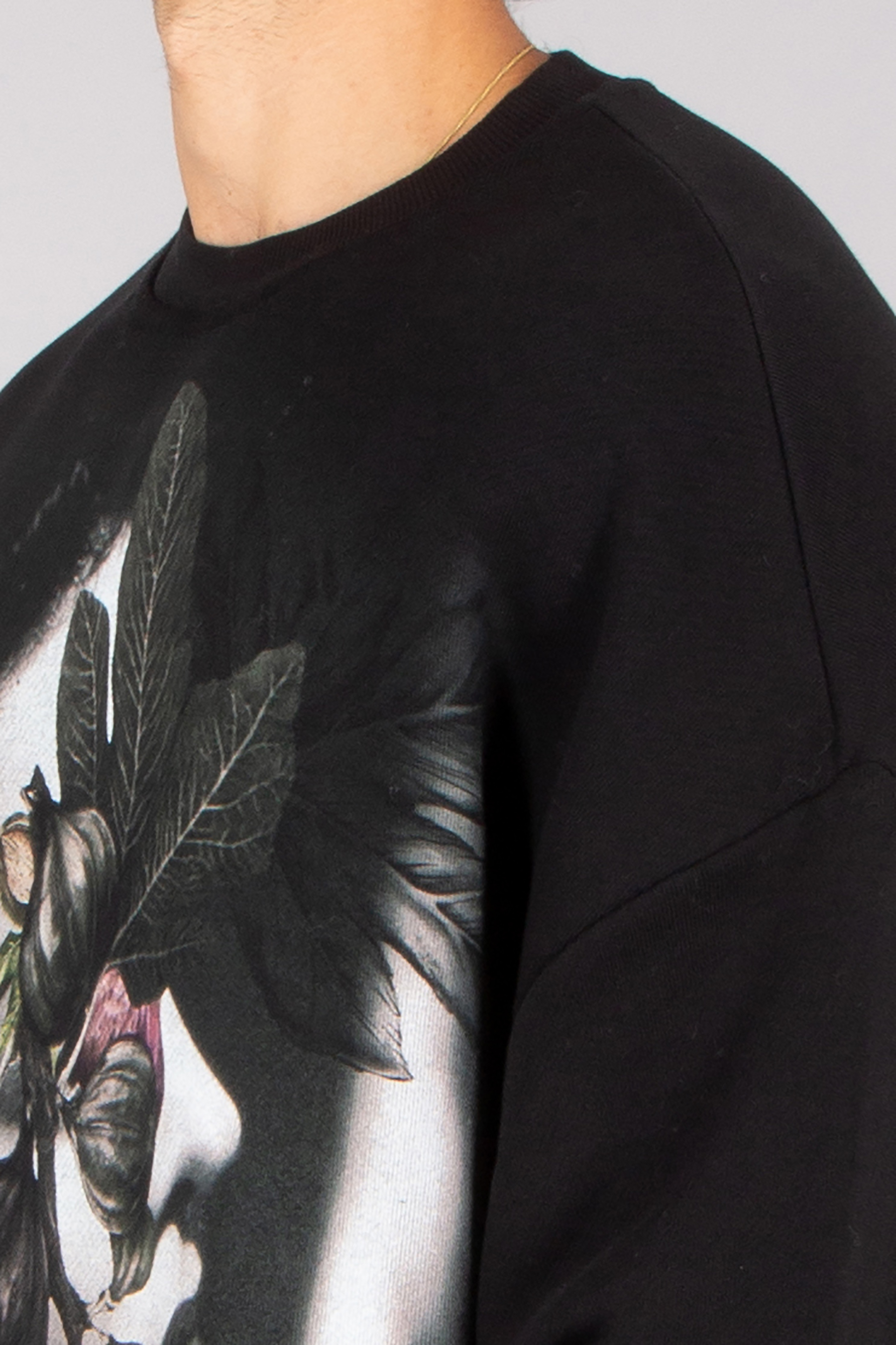 EMPORIO ARMANI Oversized Graphic Print Cotton French Terry Sweatshirt T-shirt, Langarm, Erwachsener, Mann, Person