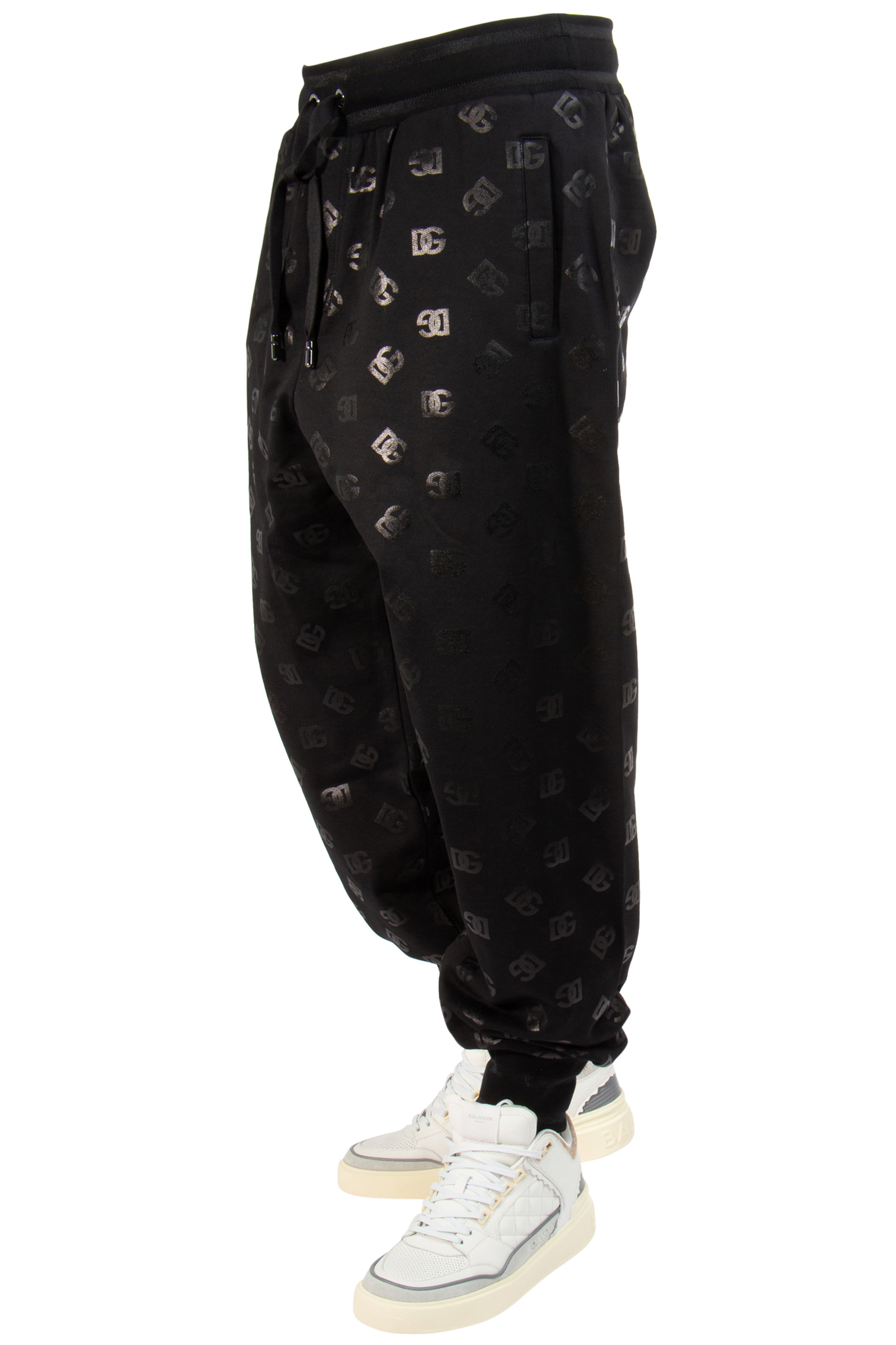 DOLCE & GABBANA Monogram Print Cotton Jersey Sweatpants