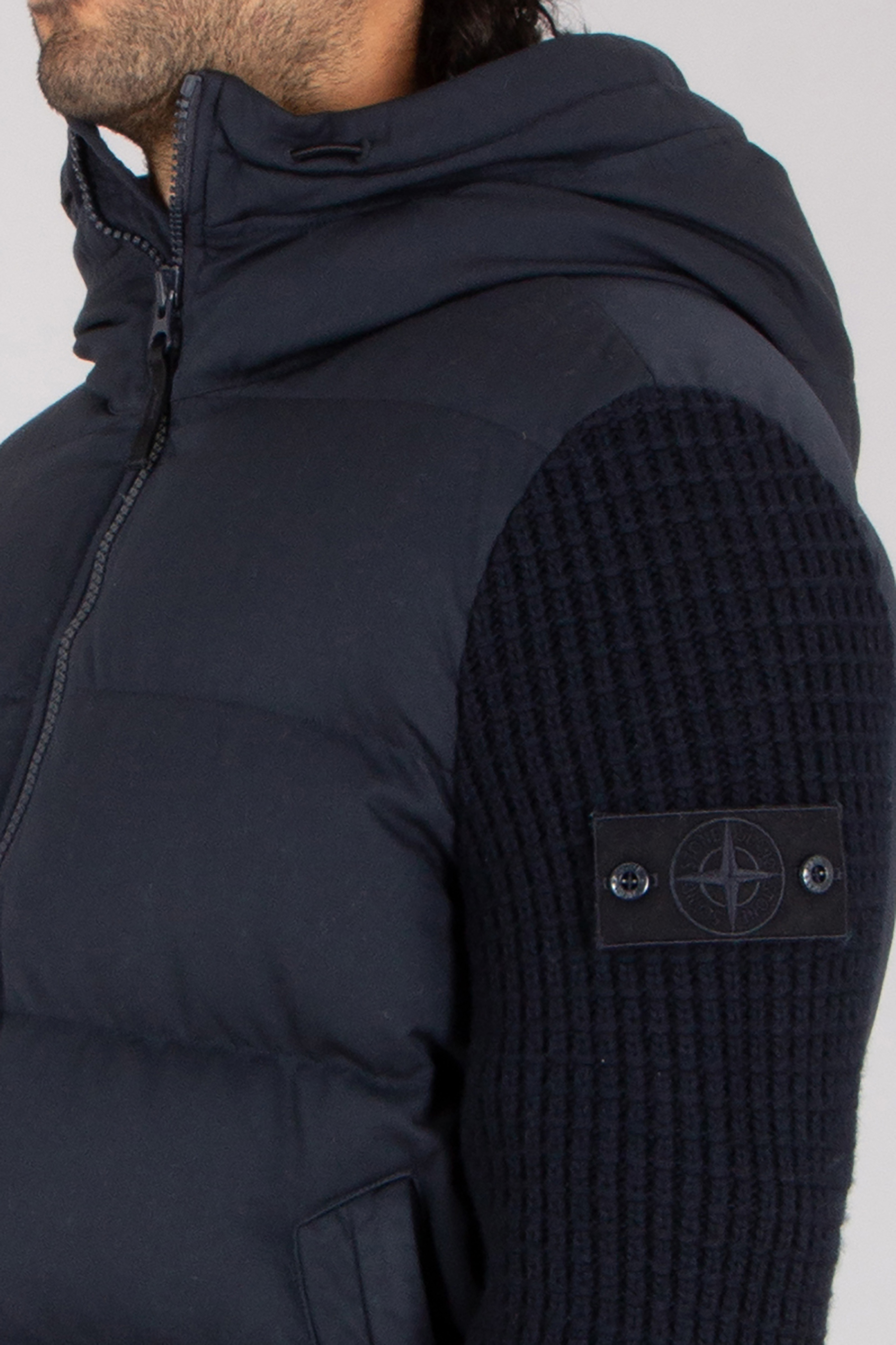 STONE ISLAND Regular Fit Ghost Piece Twill Virgin Wool-TC & Knit Down Jacket Bekleidung, Mantel, Jacke, Weste, Pullover