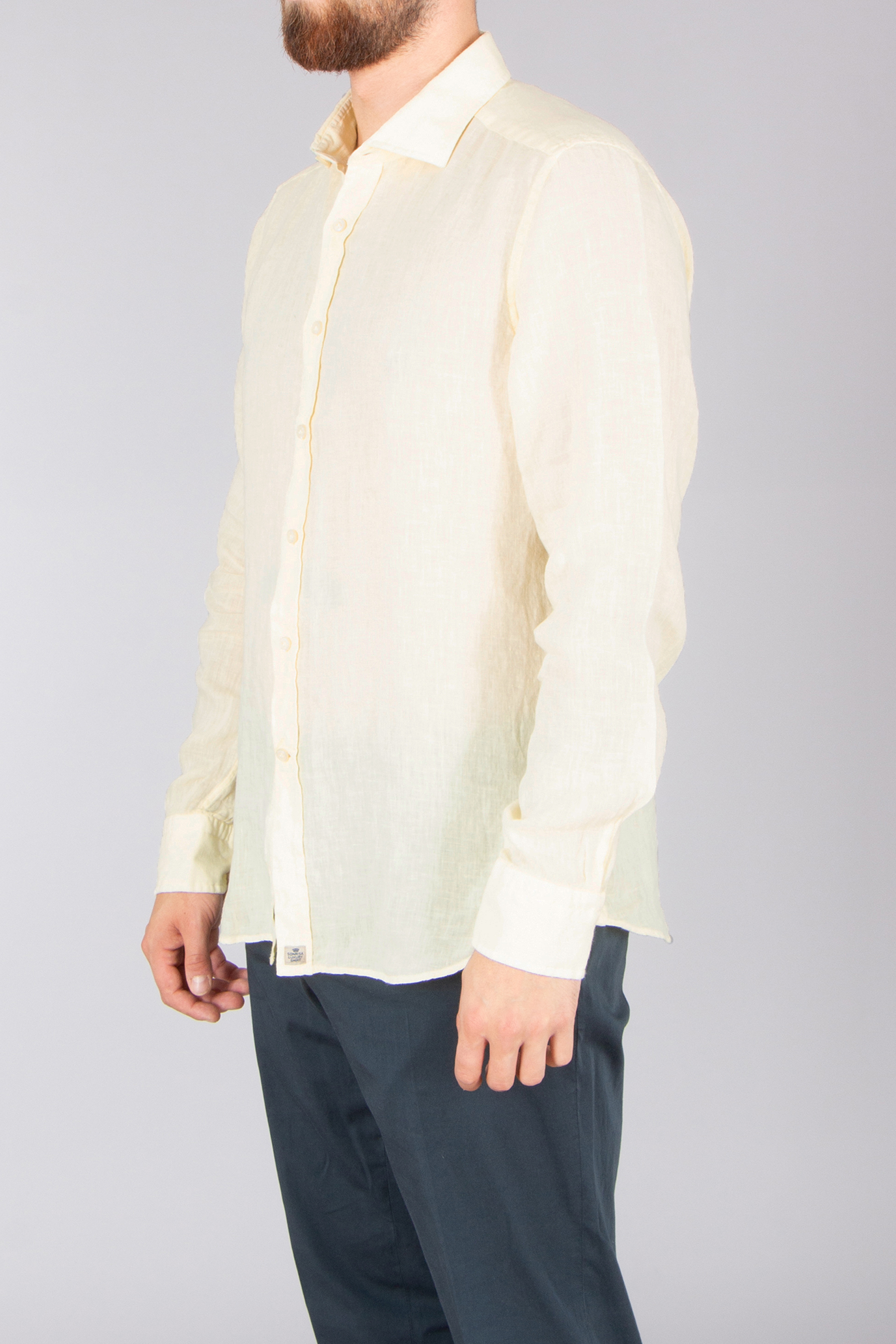 SONRISA Regular Fit Linen Shirt Hemd, Leinen, Langarm, Bluse, Kleid, Hemd