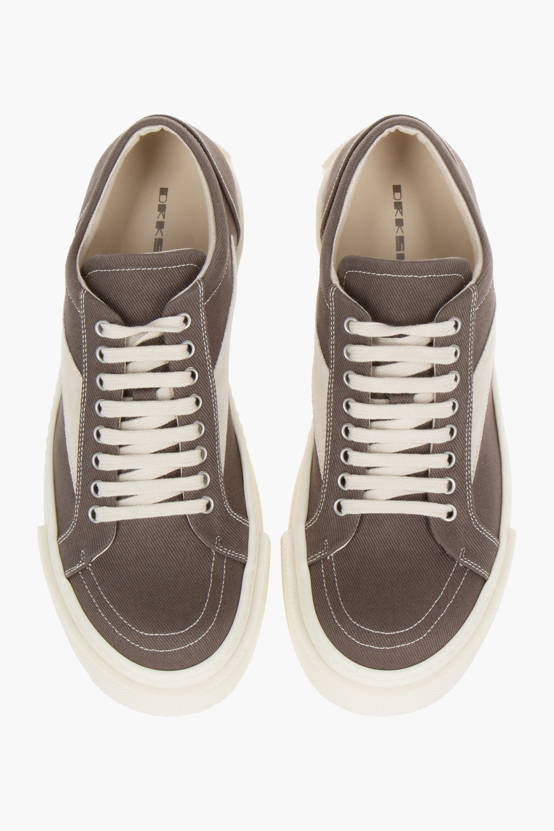 RICK OWENS DRKSHDW Overdyed Denim & Suede Vintage Low Sneakers