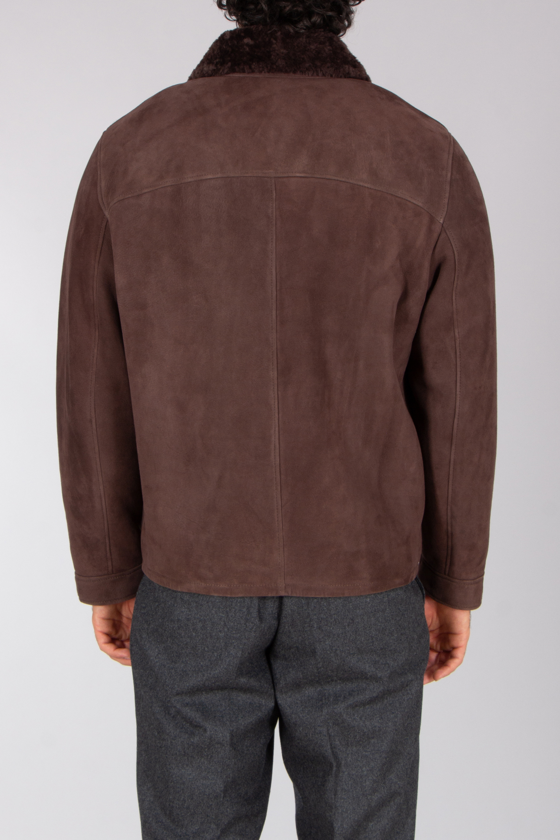 ARMA Regular Fit Shearling Suede Jacket Hara Mantel, Jacke, Kapuzenpulli, Hosen, Langarm