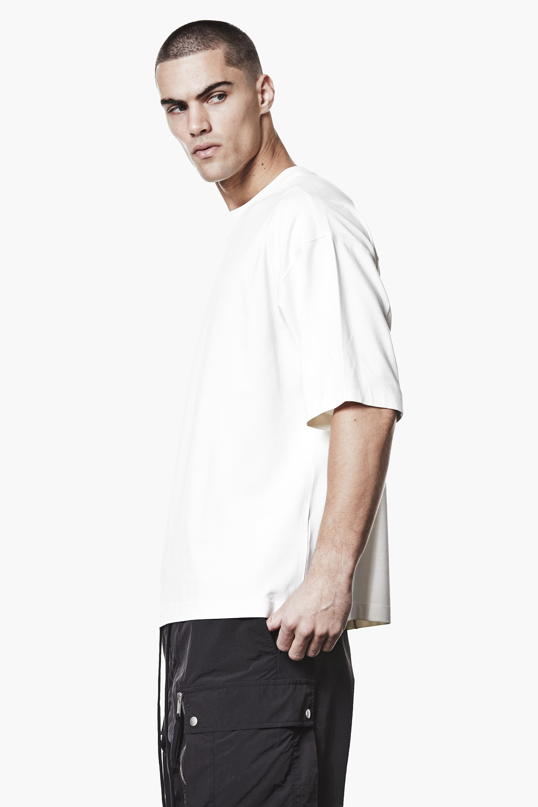 THOM KROM Oversized Fit Cotton-Modal Stretch Jersey T-Shirt T-shirt, Ärmel, Hemd, Mann, Person