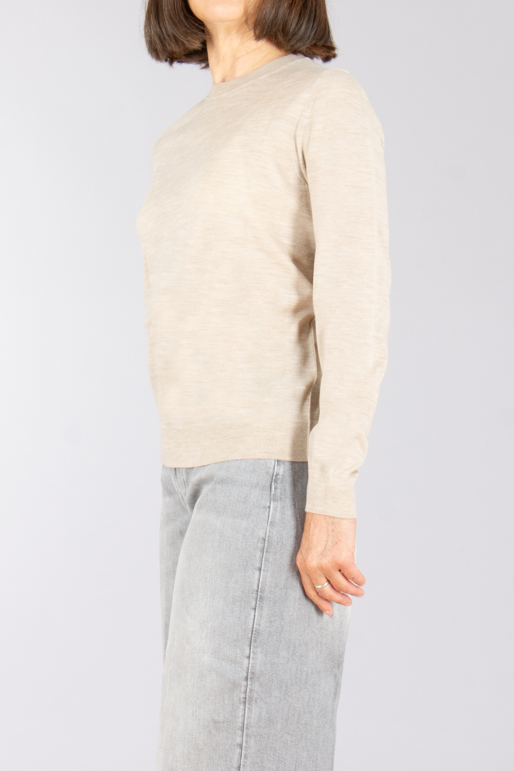 BOSS Slim Fit Superfine Virgin Wool Sweater Ferpina Langarm, Ärmel, Inneneinrichtung, Leinen, Hosen
