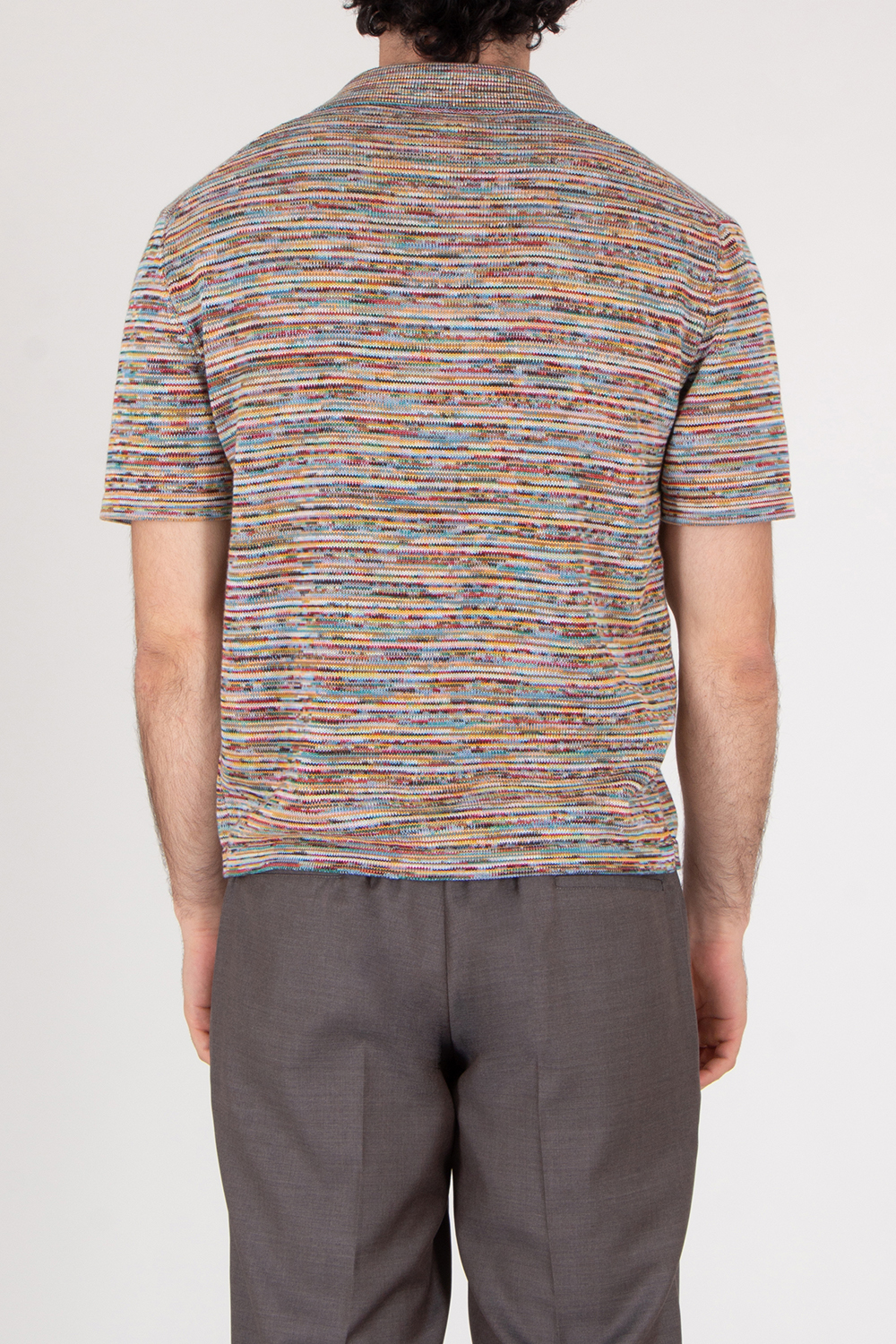 PAUL SMITH Knitted Signature Stripe Organic Cotton Short Sleeve Shirt