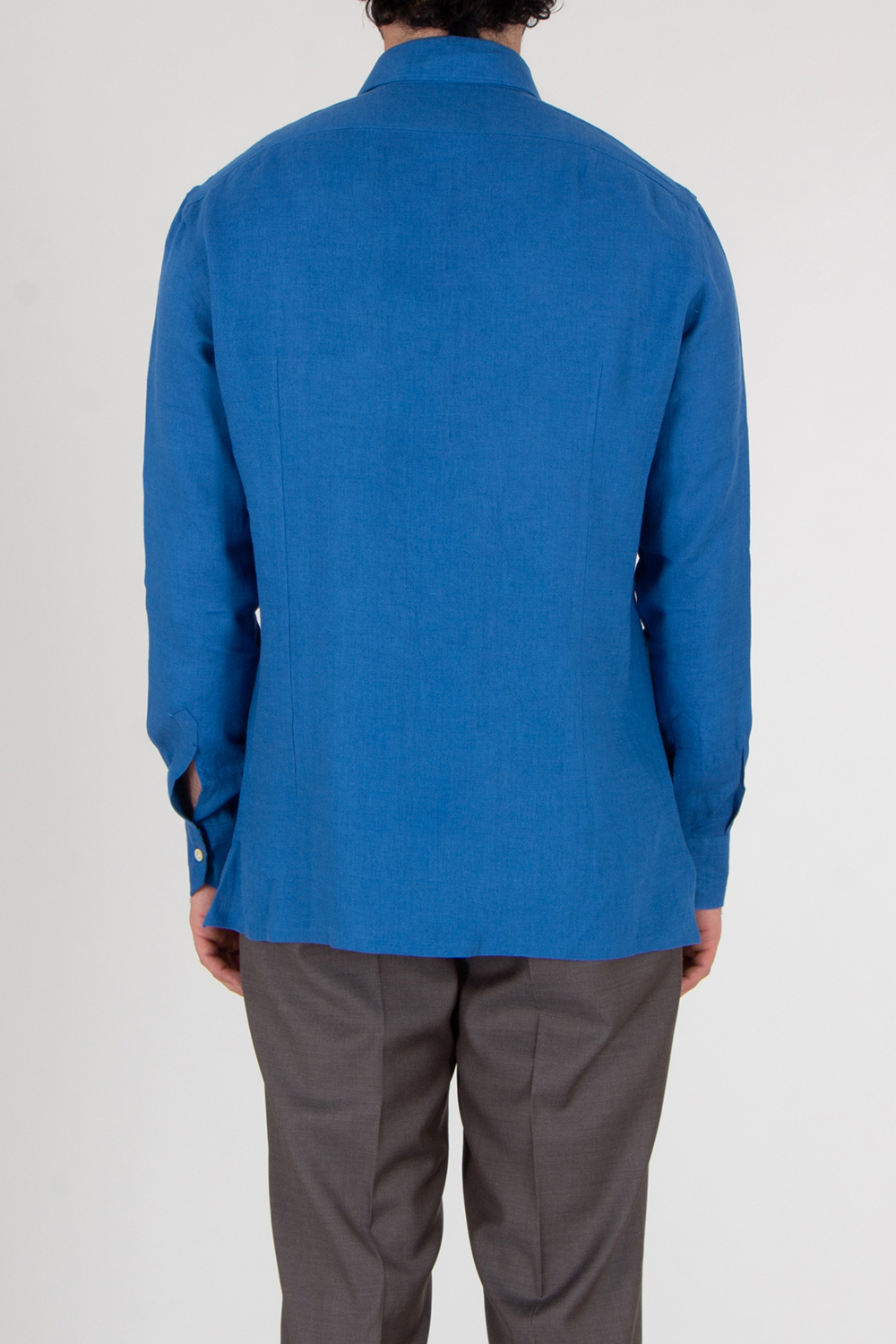 KITON Regular Fit Spread Collar Linen Shirt