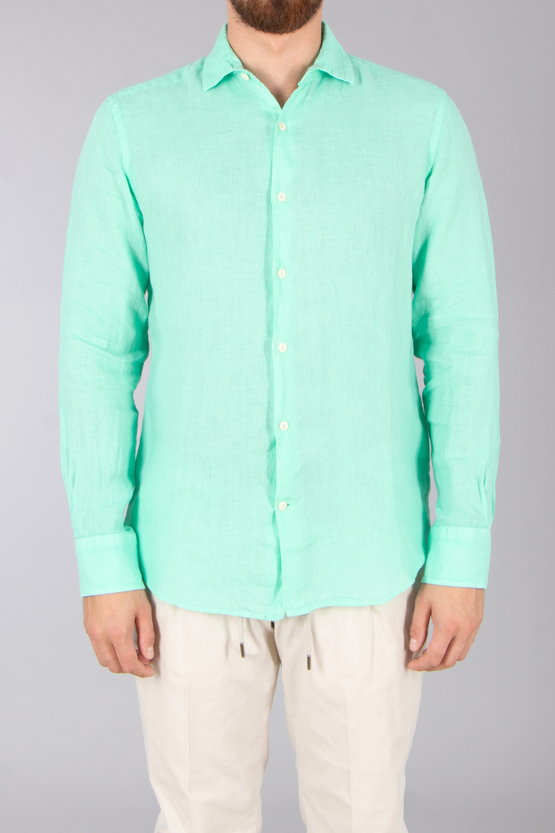 MC 2 SAINT BARTH Regular Fit Linen Shirt Pamplona