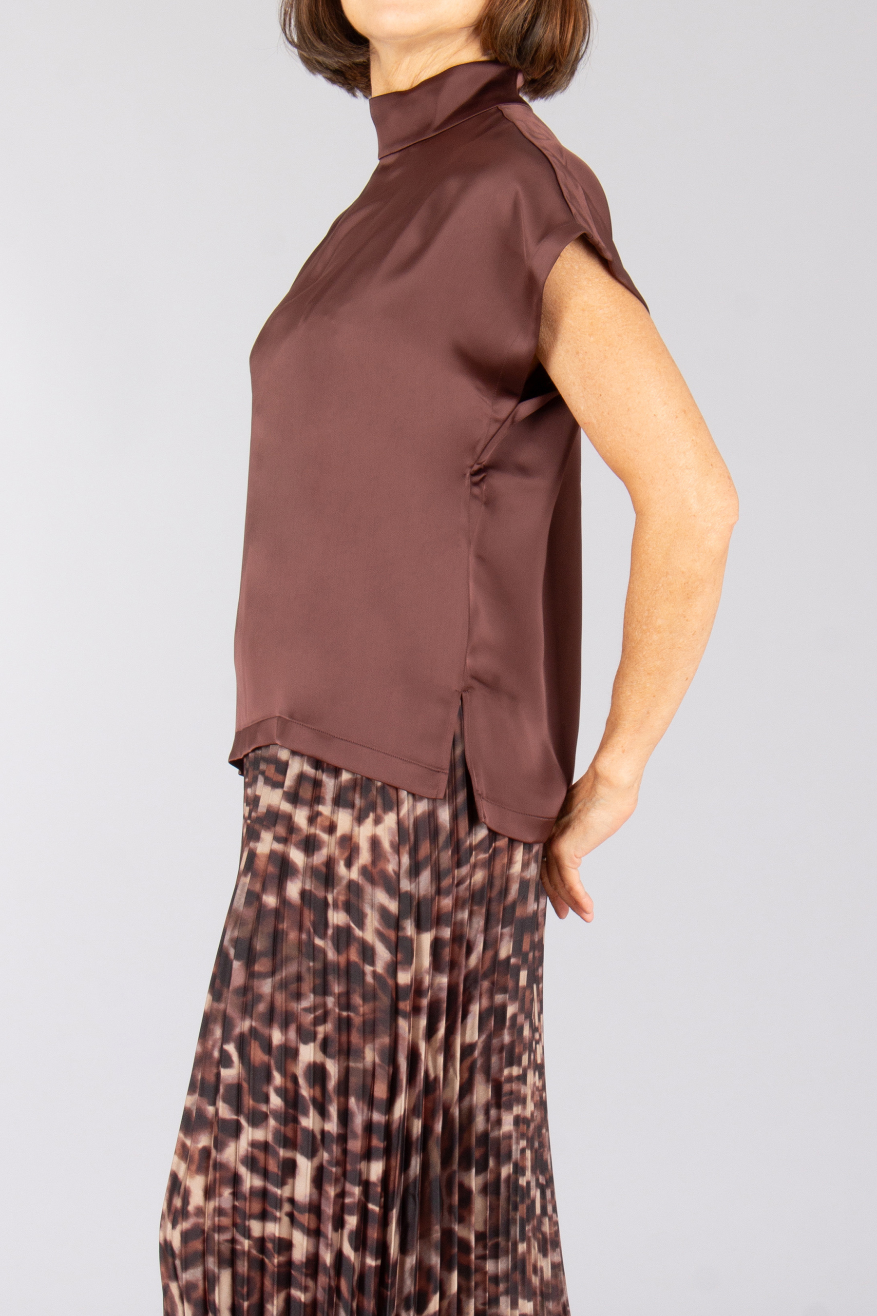 HUGO Regular Fit Satin Top Caneli Bluse, Kleid, Erwachsener, Person, Frau