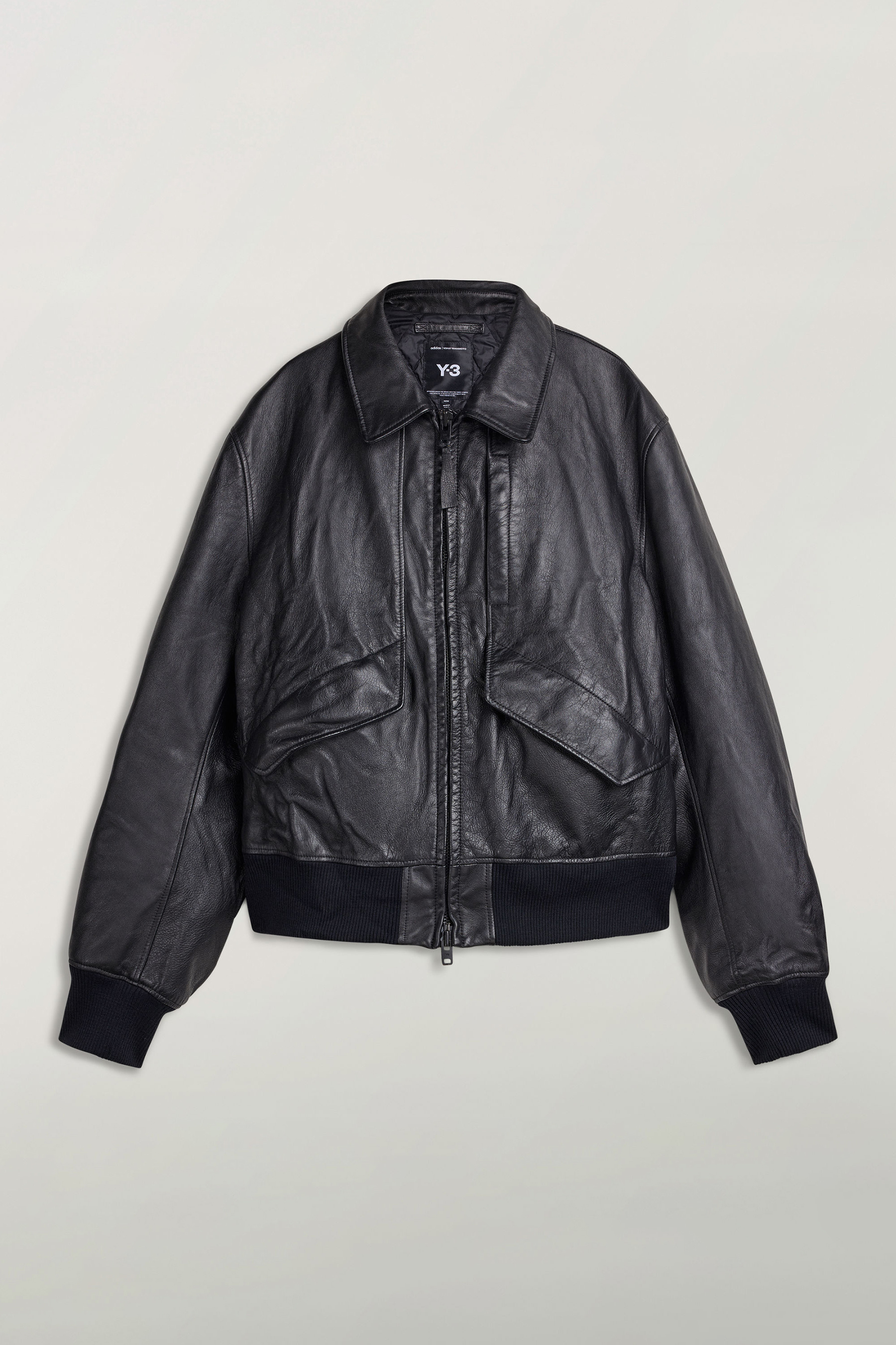 Y-3 Relaxed Fit Padded Leather Jacket Bekleidung, Mantel, Jacke, Jacke aus Leder