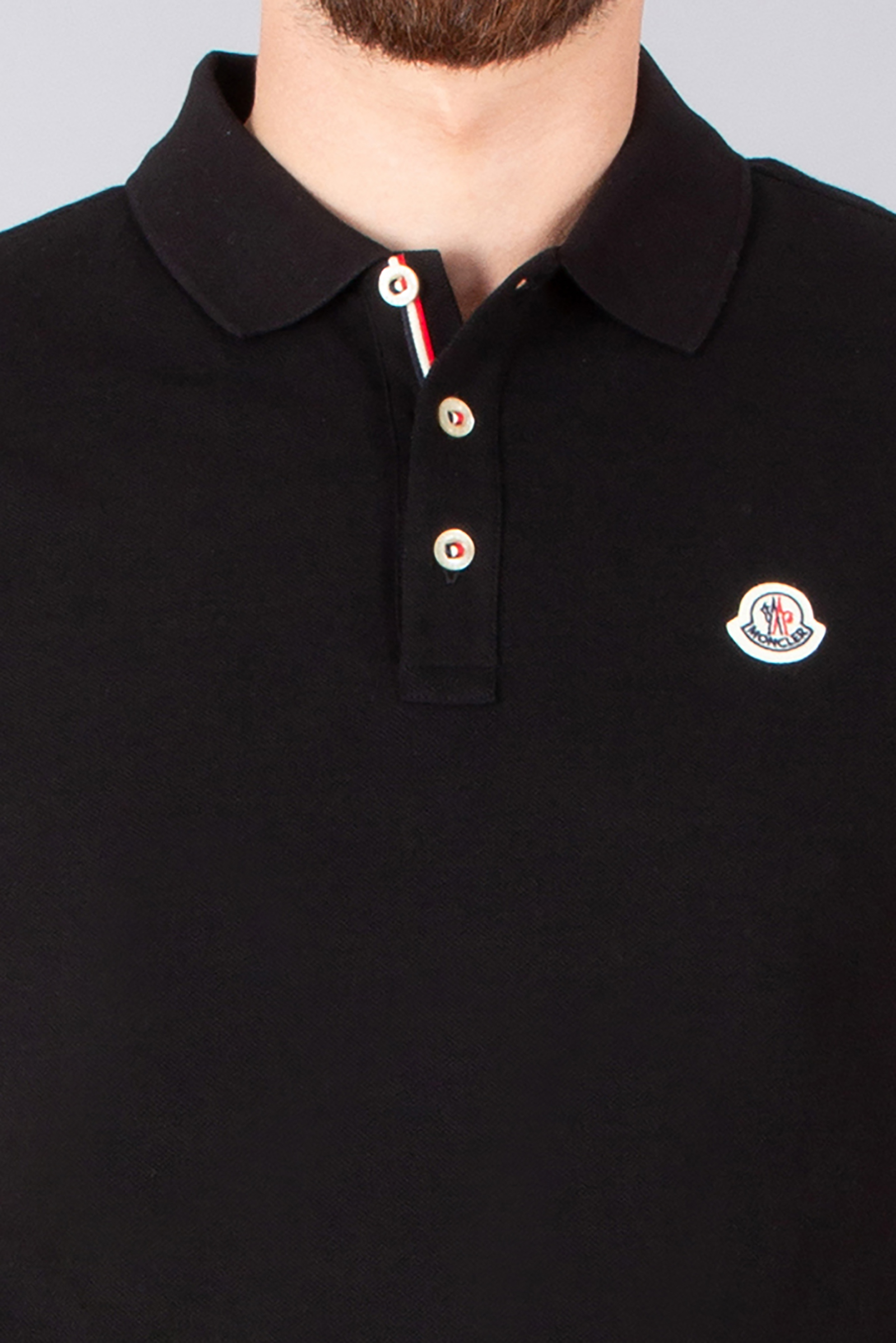 MONCLER Regular Fit Cotton Piqué Polo Shirt Hemd, Zubehör, Erwachsene, Mann, Person
