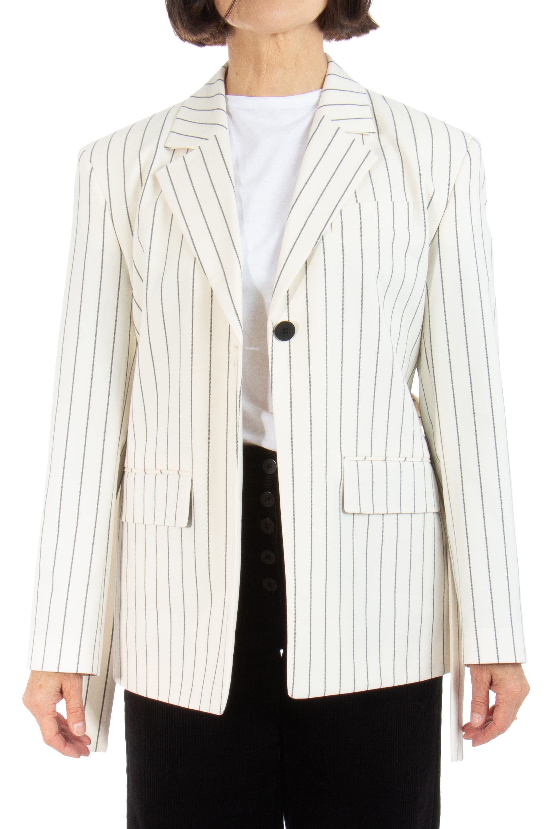HUGO Striped Cotton Blend Blazer Aeva HUGO Striped Cotton Blend Blazer Aeva
