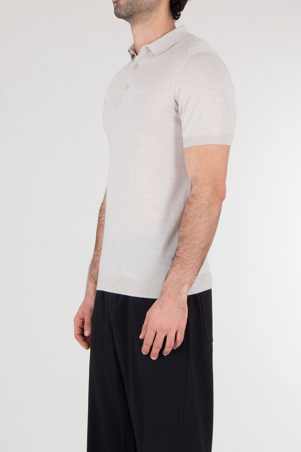 MIENTUS BERLIN Extra Fine Wool-Silk-Cashmere Blend Knit Polo