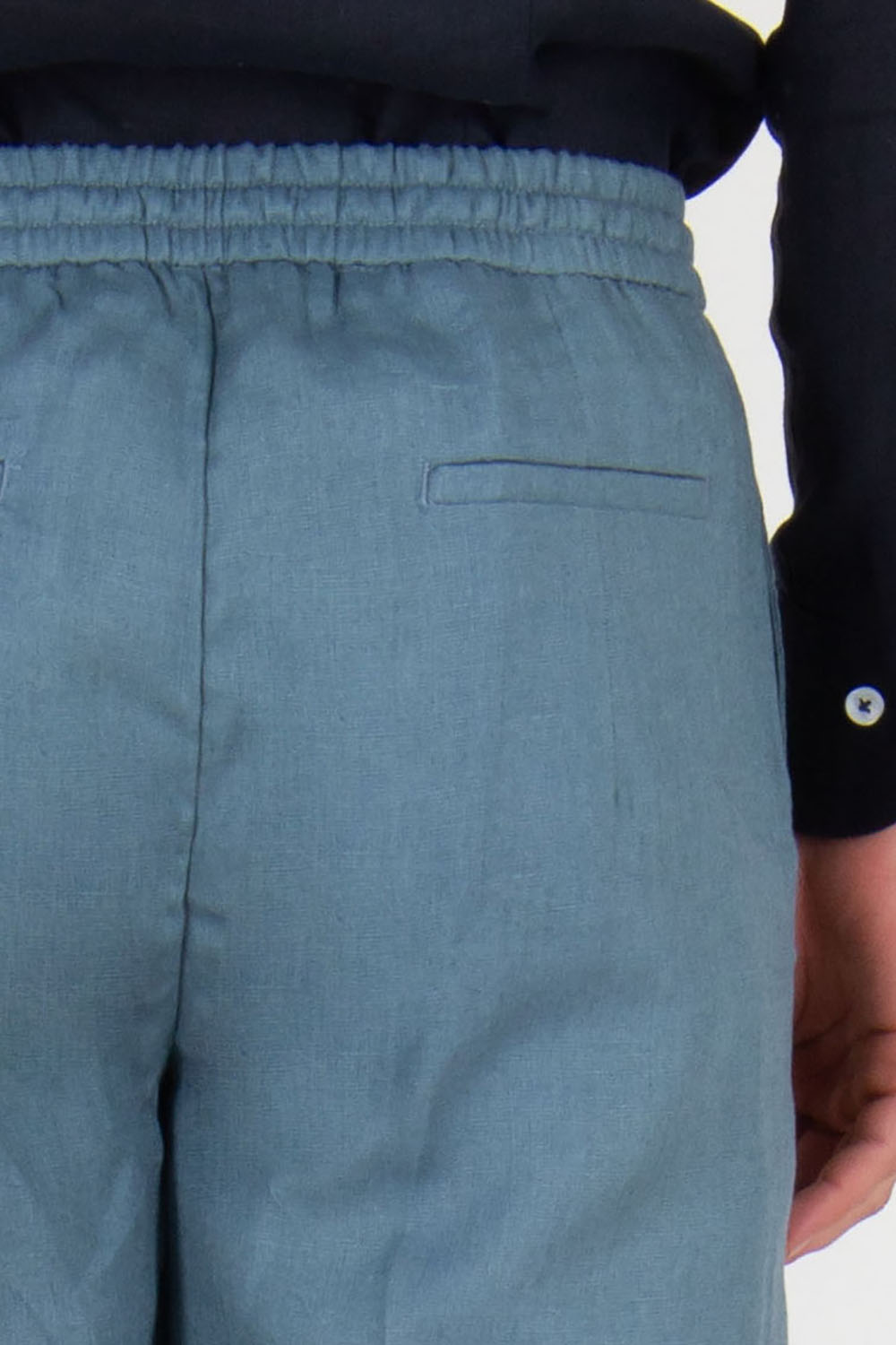 AURÉLIEN Slim Fit Linen Drawstring Trousers Seaside