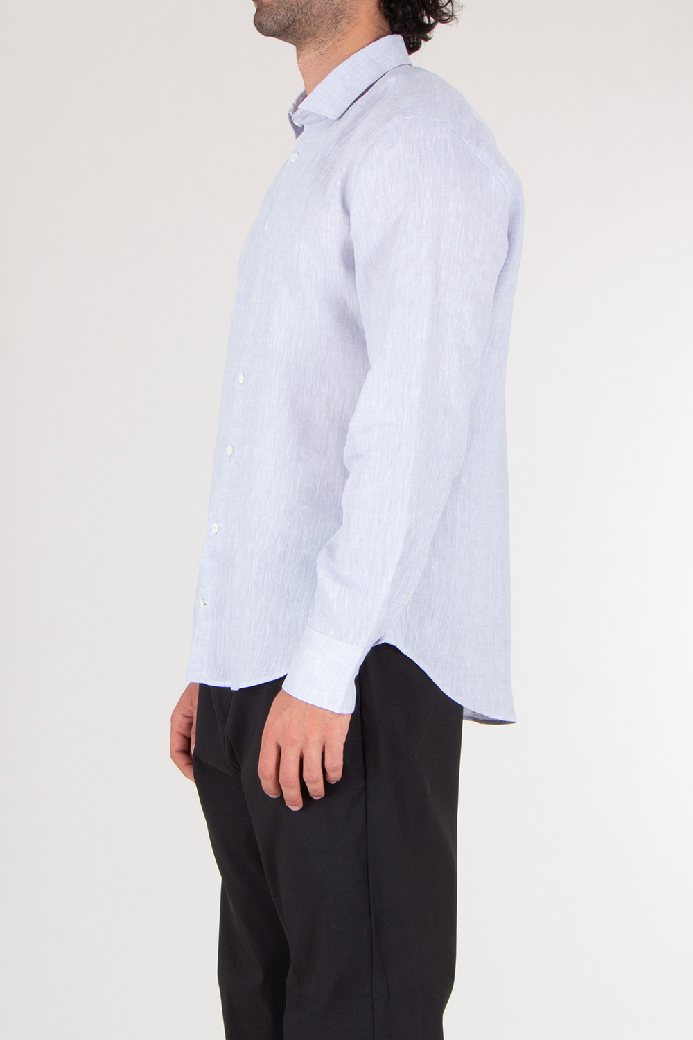 VAN LAACK Tailored Fit Linen Shark Collar Shirt