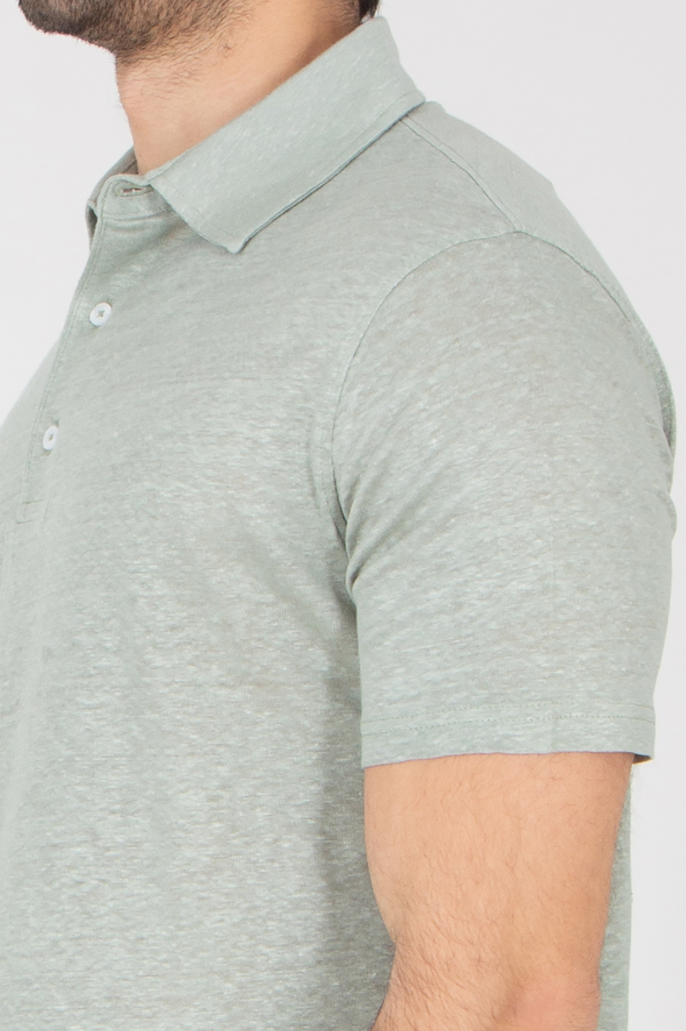 AURÉLIEN Slim Fit Linen Polo Shirt