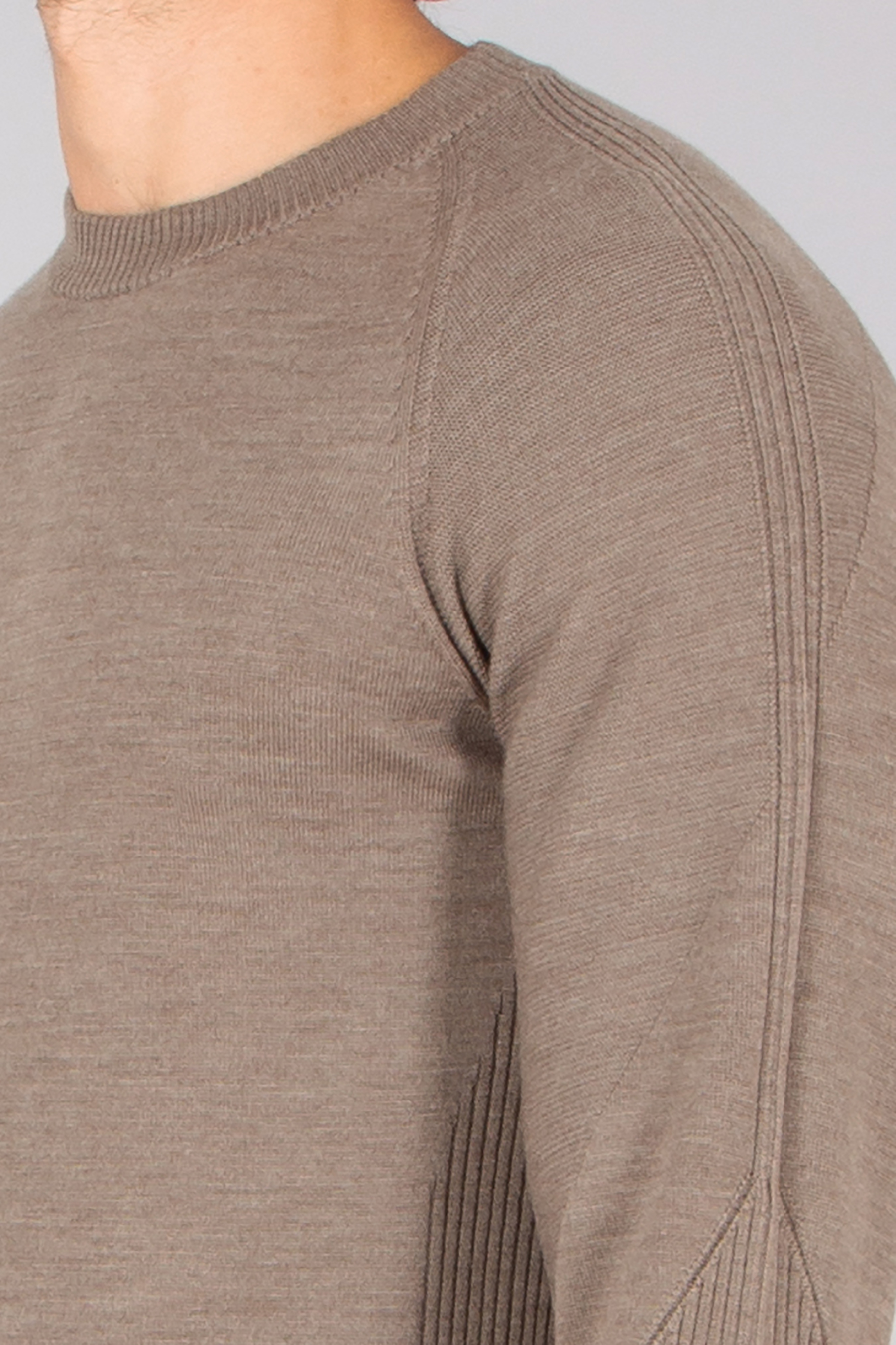 SEASE Regular Fit Virgin Wool Whole Round Neck Sweater Langarm, Pullover, Erwachsener, Mann, Person