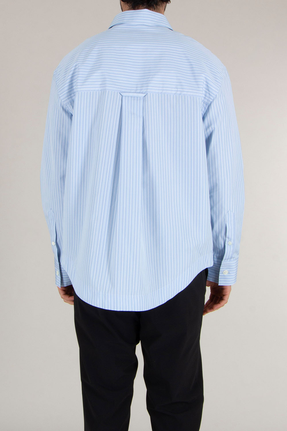 AMI PARIS Loose Fit Ami De Coeur Striped Cotton Poplin Shirt