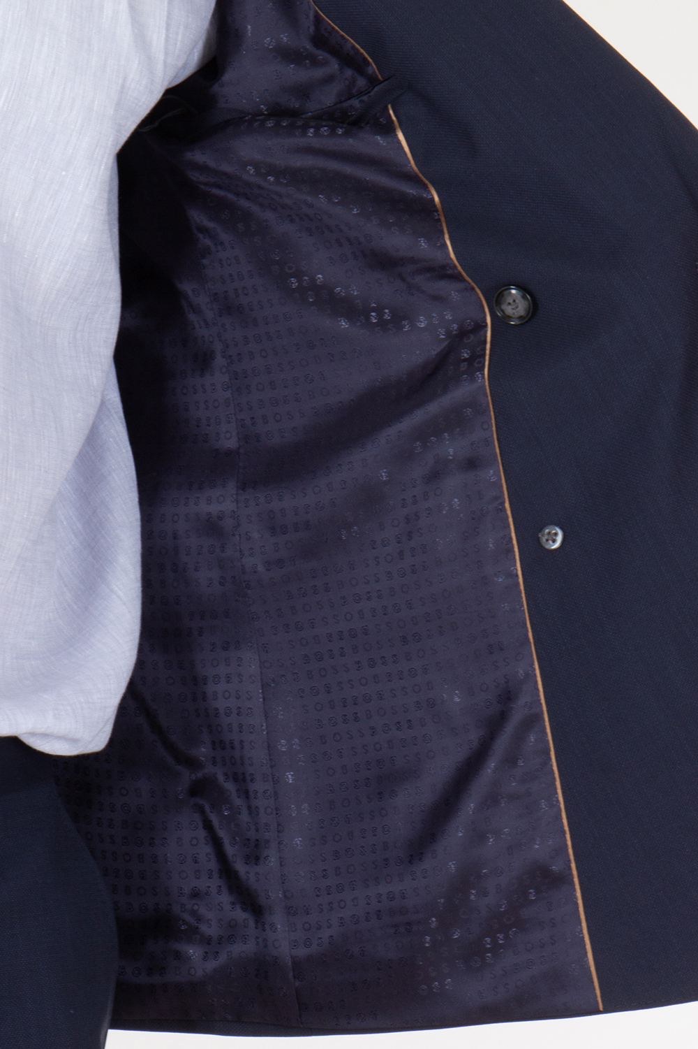BOSS Double Breasted Two Button Virgin Wool Suit