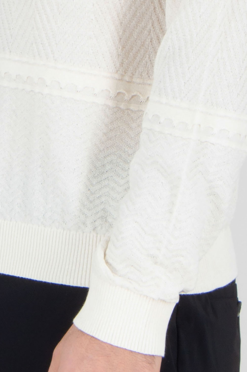 EMPORIO ARMANI Relaxed Fit Mix Stitch Lyocell-Paper-Cotton Knit Polo